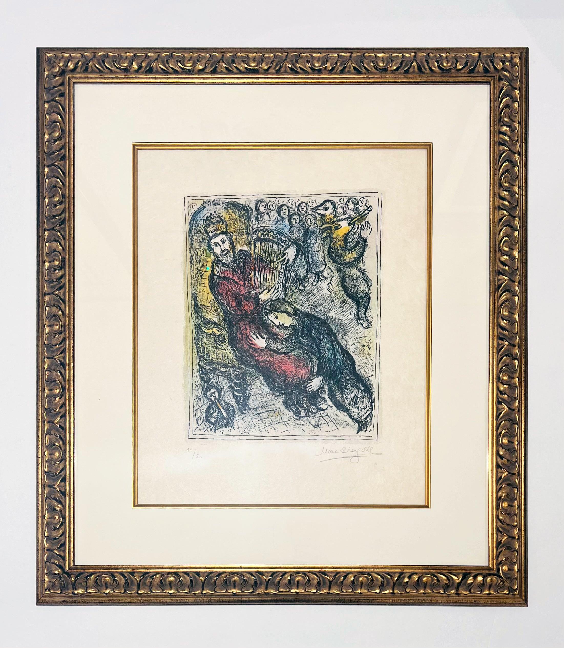 King David With His Lyre - Print by Marc Chagall