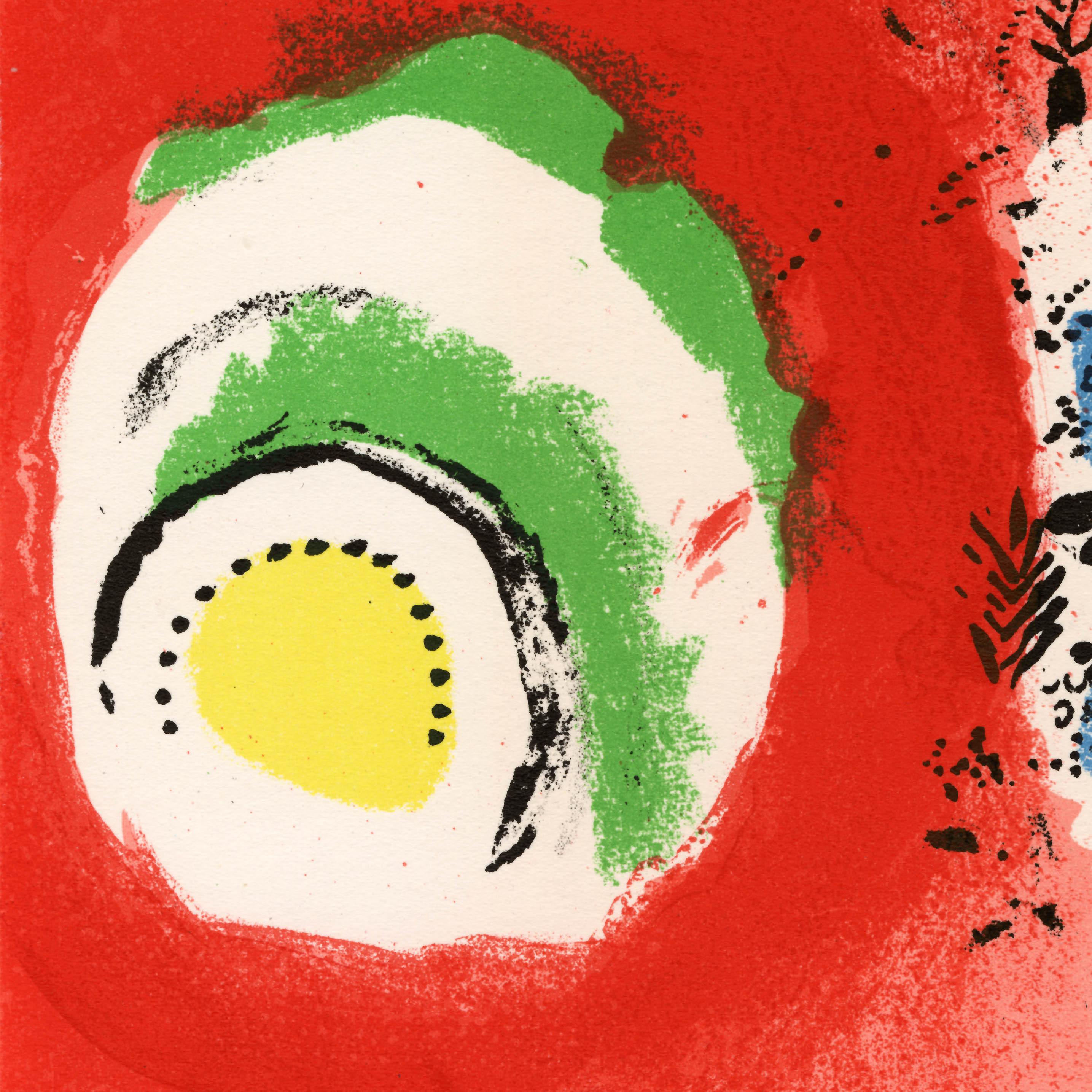 Gerahmt 25,75 x 21,75 cm

Nr. 286 im Catalogue Raisonne der Lithographien von Chagall 

Diese Lithografie stammt aus 