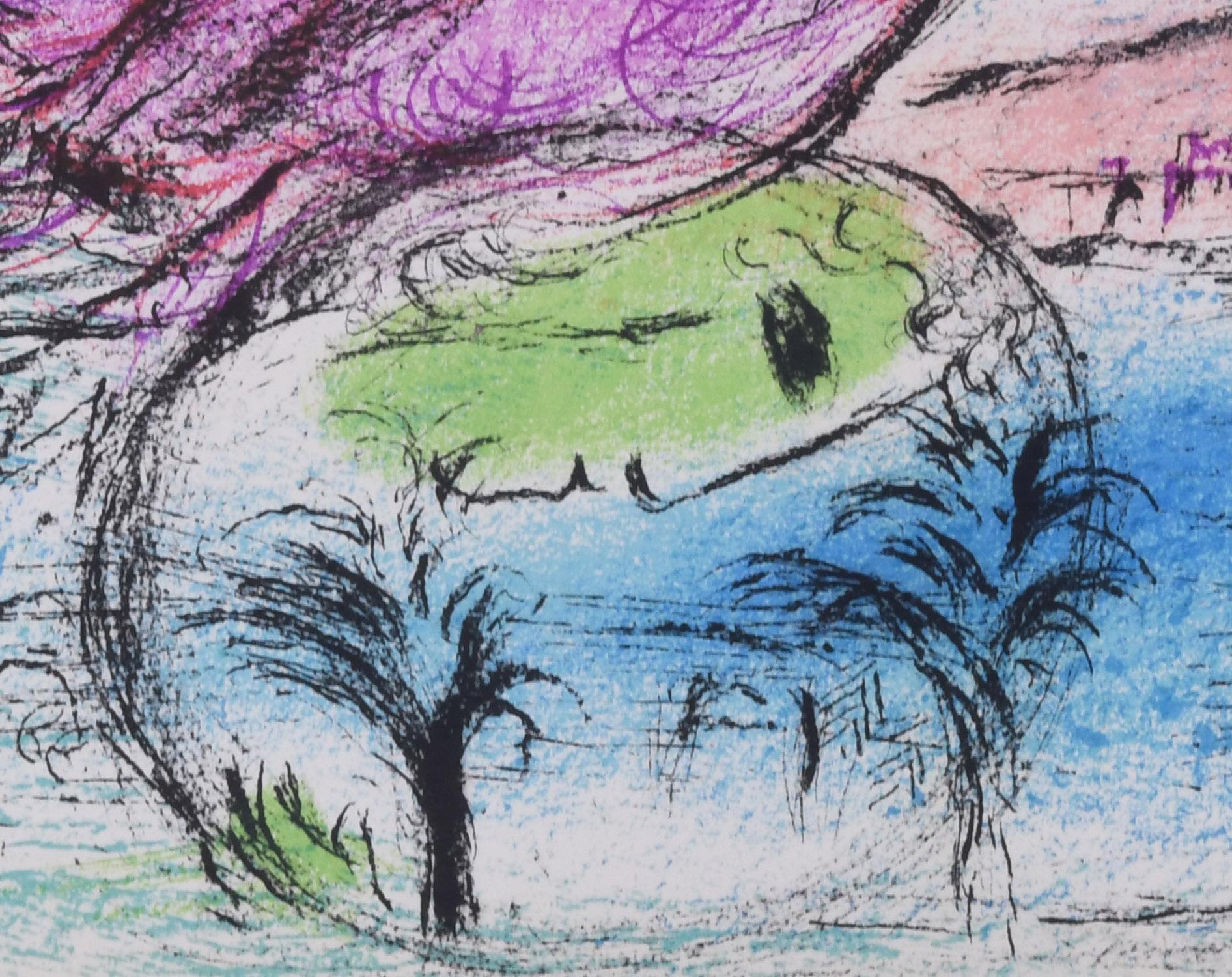 La Baie, Double Page du No 132 de Derriere le Miroir - French School Print by Marc Chagall