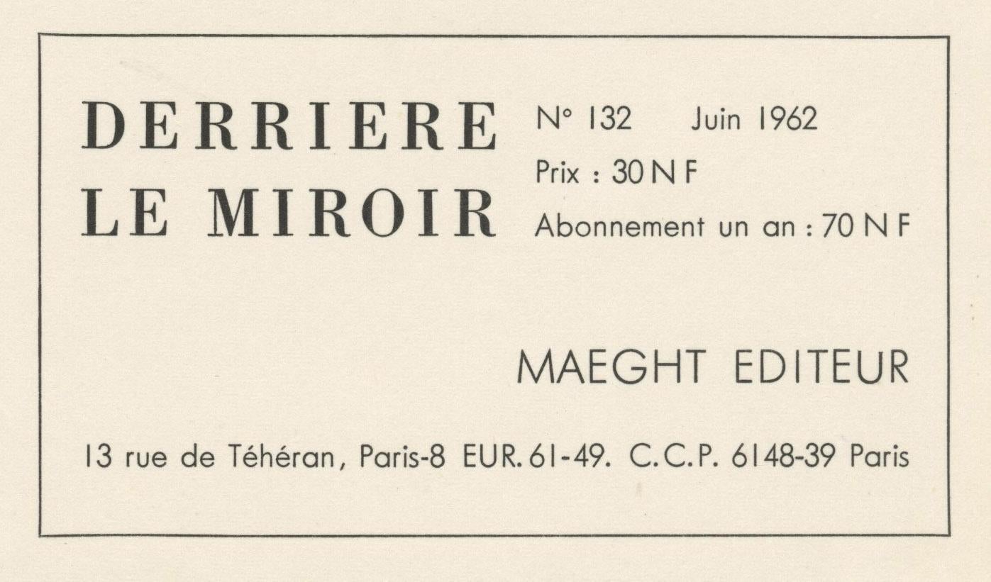 La Baie, Double Page du No 132 de Derriere le Miroir
Color lithograph, 1962
Unsigned as issued in DLM
From:  