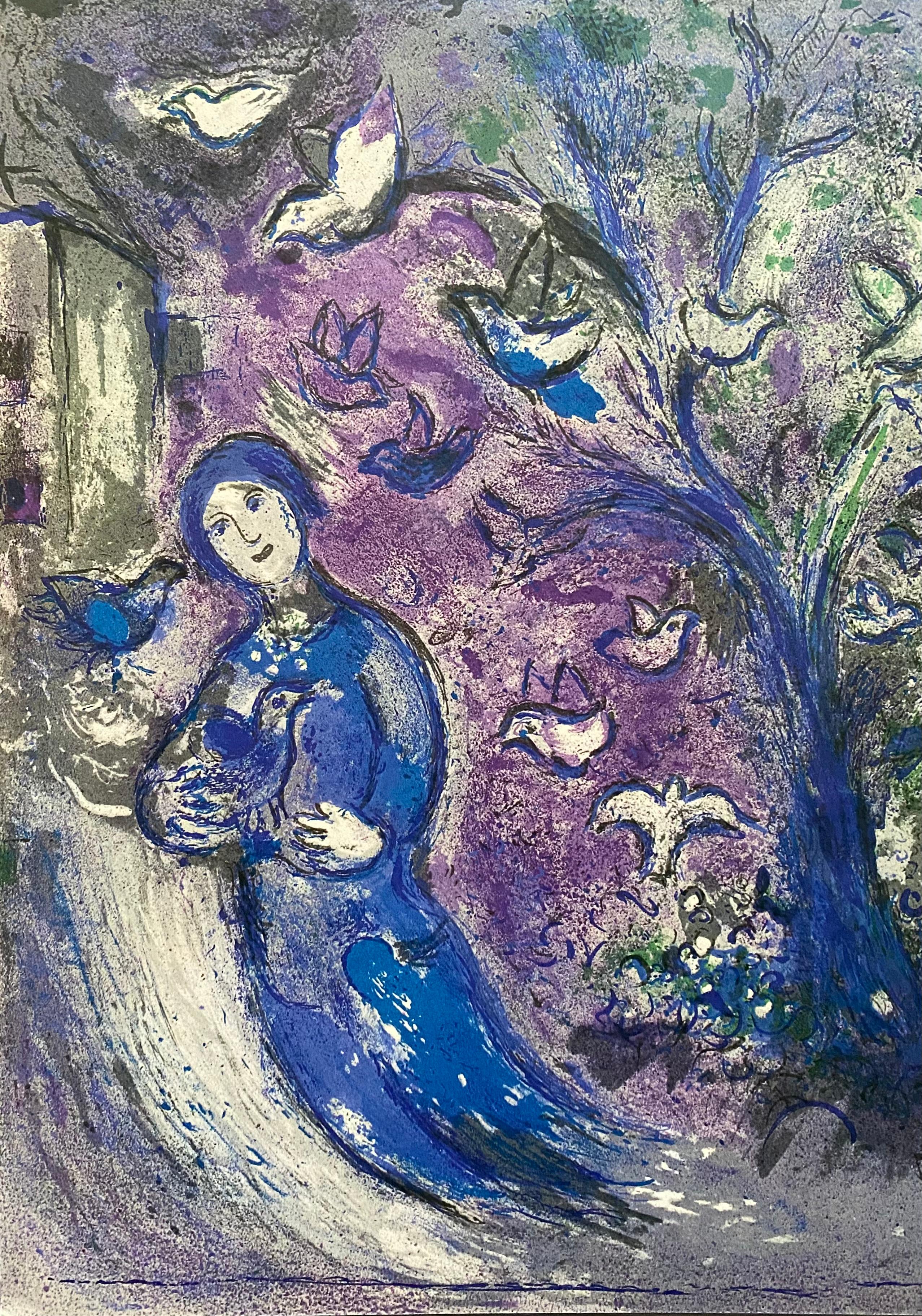 “La Chasse aux Oiseaux (The Bird Chase), ” Daphnis et Chloé (Cramer 46), Diptych - Print by Marc Chagall