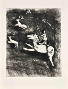 La Chevauchée . - Aguafuerte de Marc Chagall - 1952