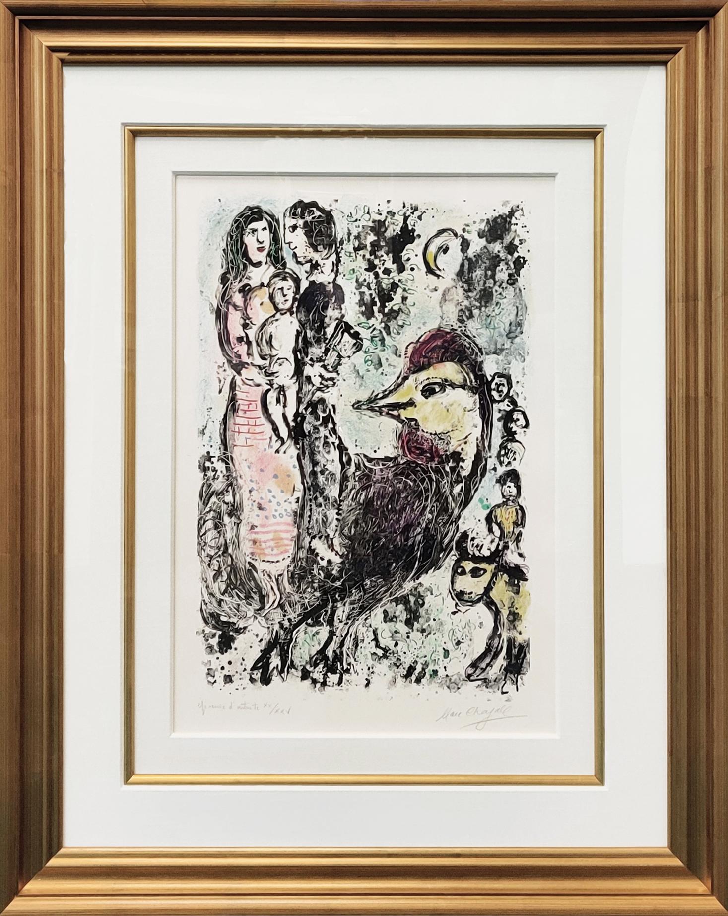 LA FAMILLE AU COQ - Print by Marc Chagall