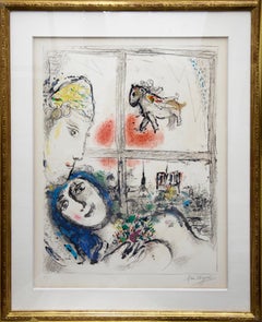 Marc Chagall "Paris de ma fenêtre" 1969-1970 Paris from My Window - Color litho