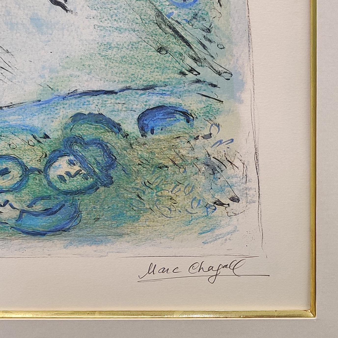 LA JOI (Grau), Portrait Print, von Marc Chagall