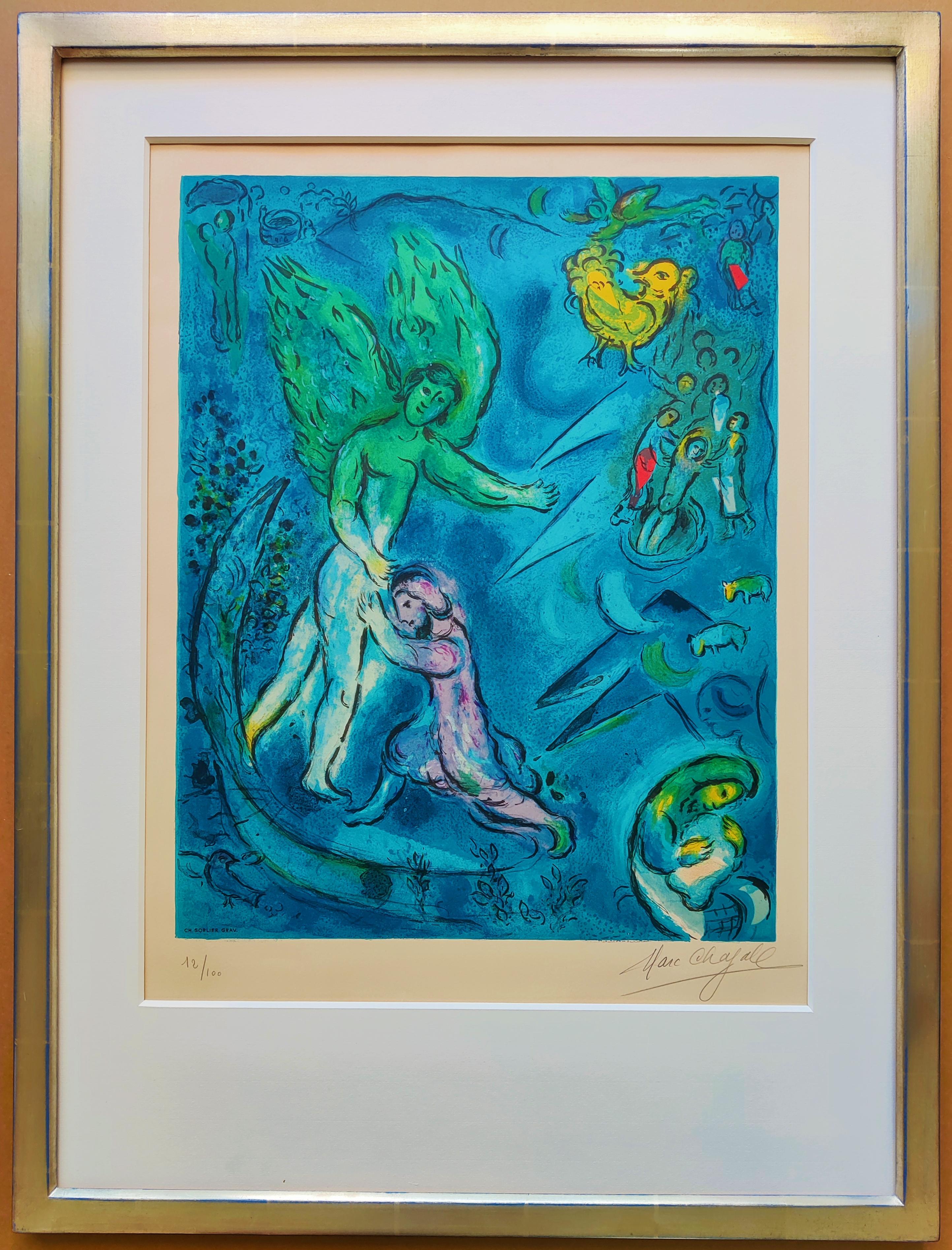 La lutte du Jacob et du l'Ange (The Fight Between Jacob & the Angel) - Print by Marc Chagall