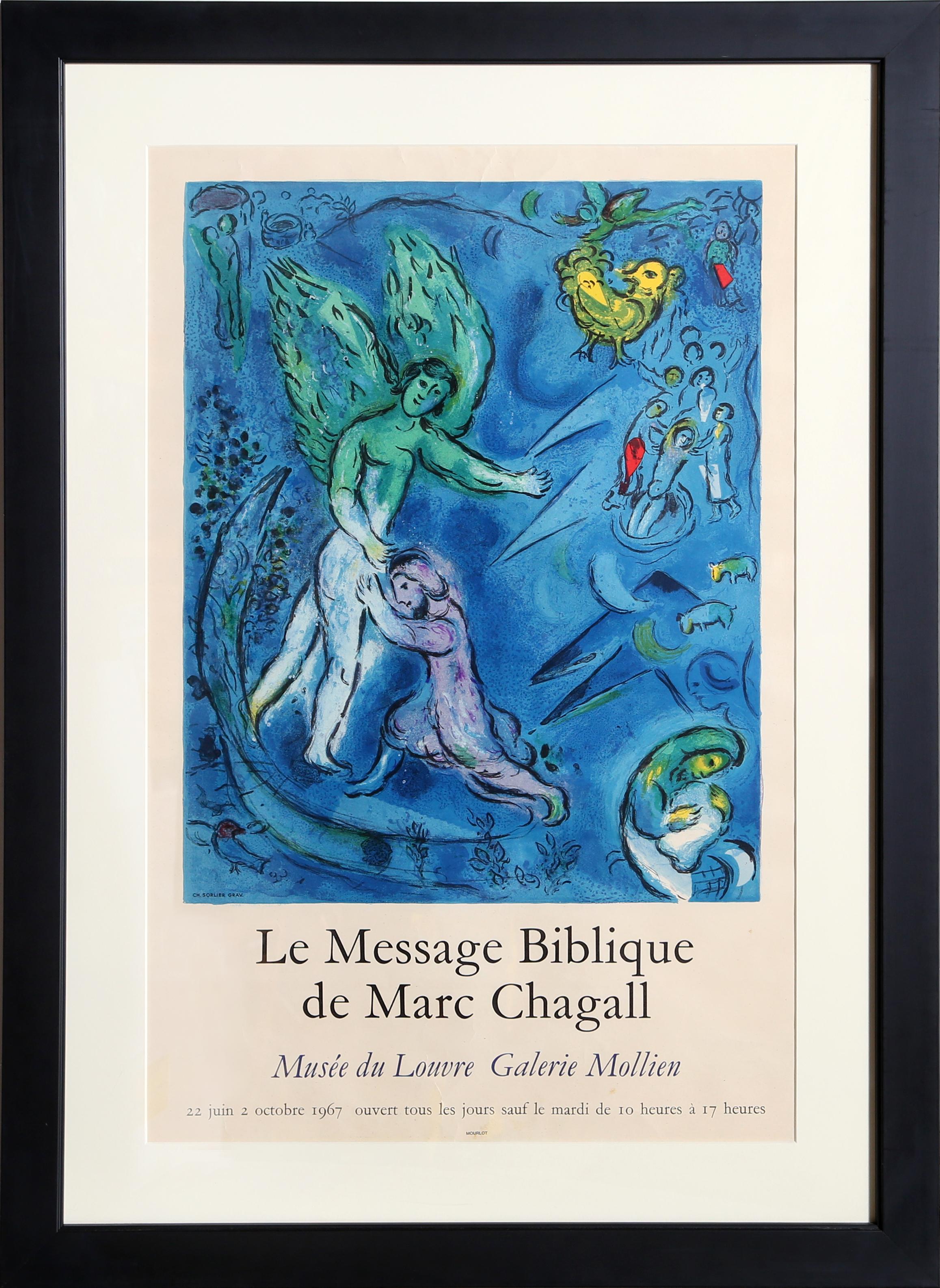 Marc Chagall Figurative Print - La Message Biblique - Musee du Louvre Galerie Mollien