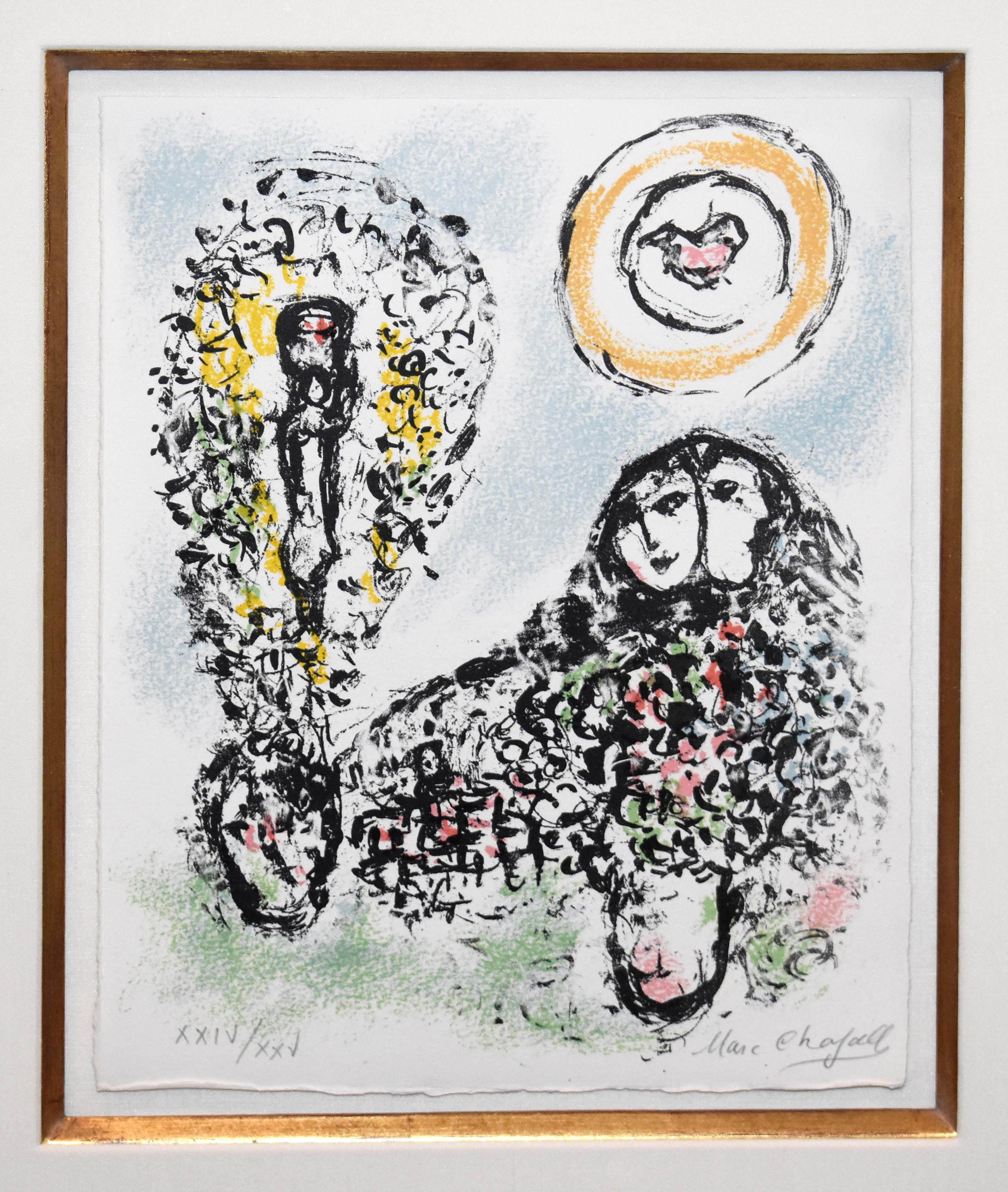 La Mise en Mots - Beige Figurative Print by Marc Chagall