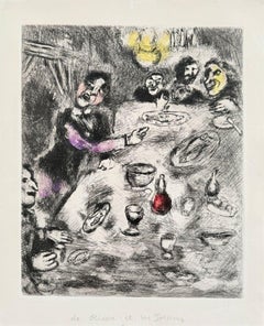 La Rieur et Les Poissons Etching, Modern Style, 1954, Signed Edition