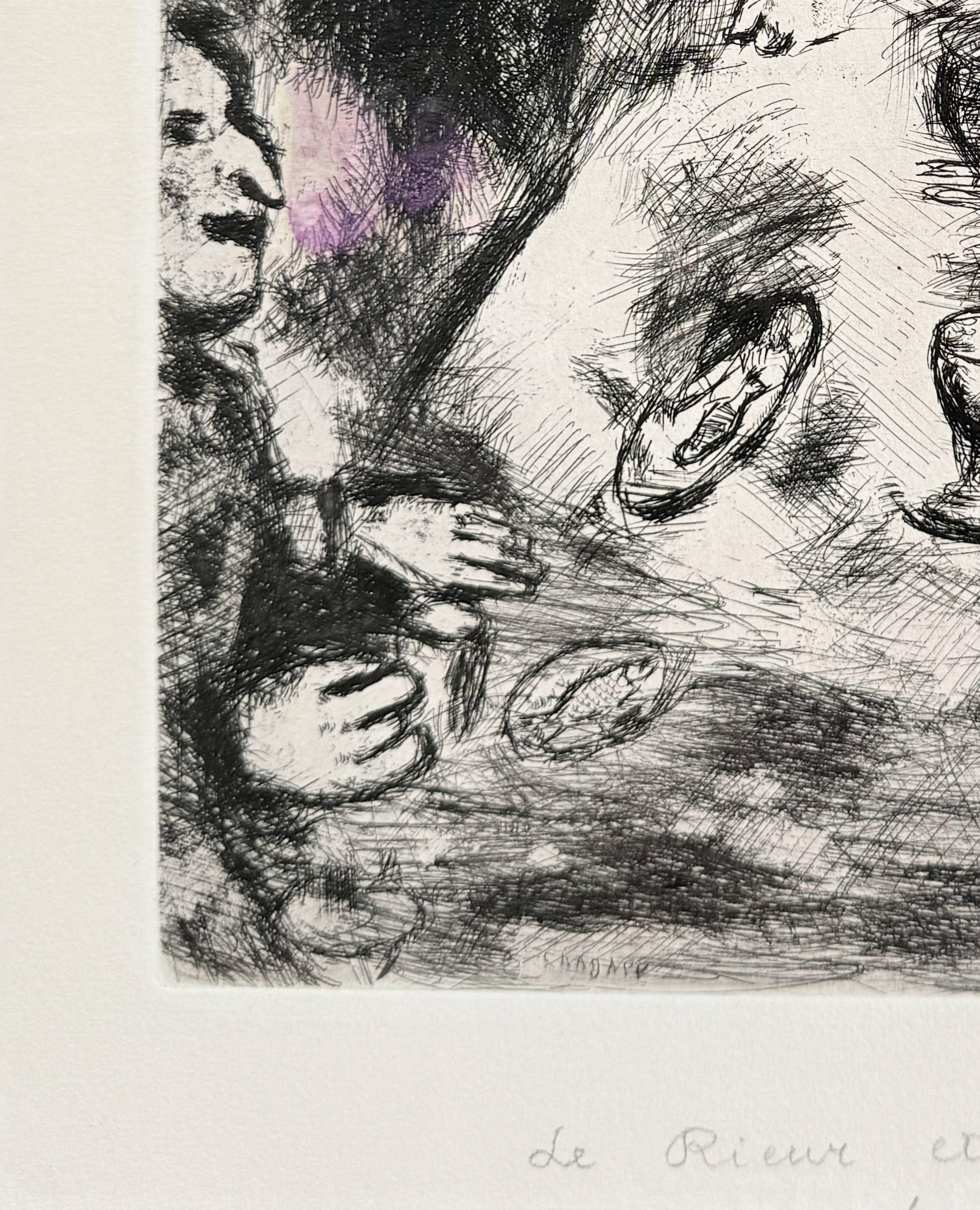 Marc Chagall (1887-1985) - La Rieur et Les Poissons

Radierung von 1954.

Auflage: 100 Stück.

Mit einem Aquarell des Künstlers versehen.

Abmessungen des Werks: 39 x 30 cm.

Referenz: Cramer 22.

Das Werk ist in ausgezeichnetem Zustand.
