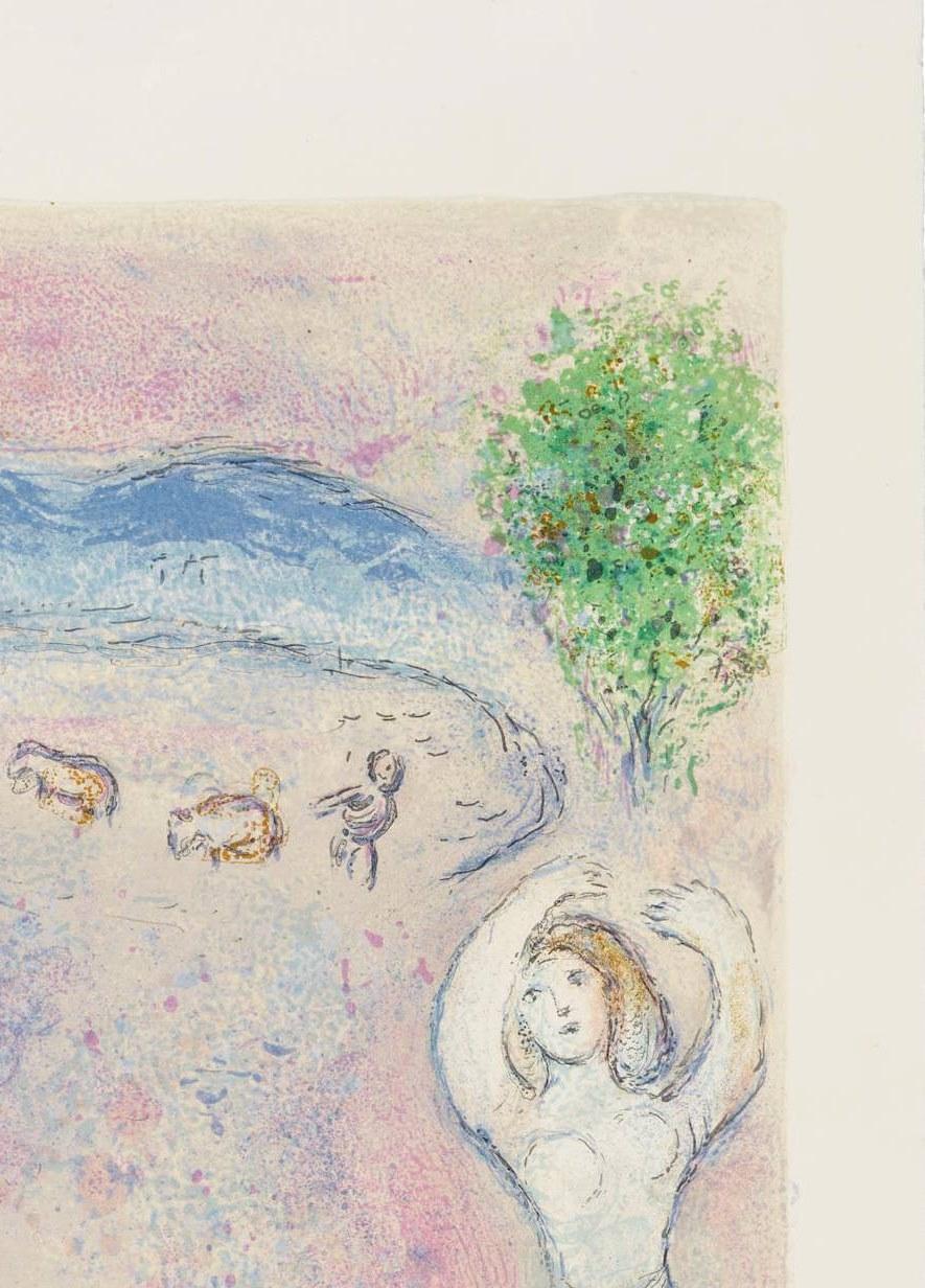 La Ruse de Dorcon, from Daphnis et Chloé - Symbolist Print by Marc Chagall