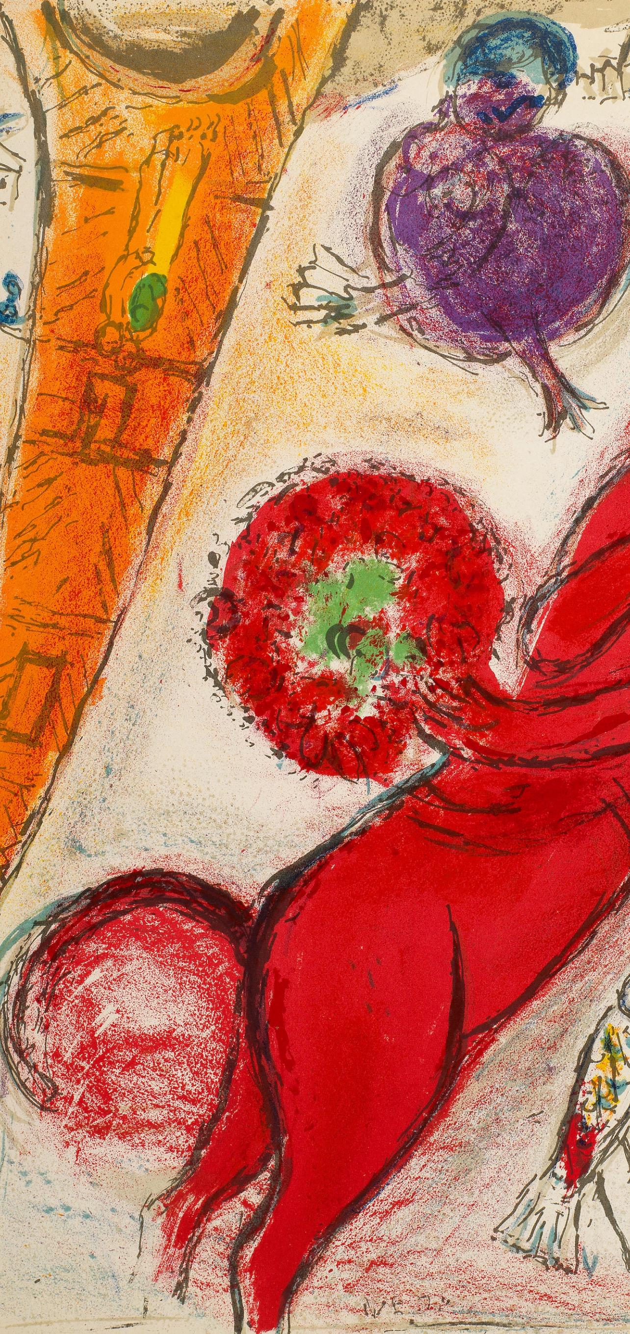 La Tour Eiffel à l'âne (Cramer 24; Mourlot 97), Derrière le miroir - Print Expresionista de Marc Chagall