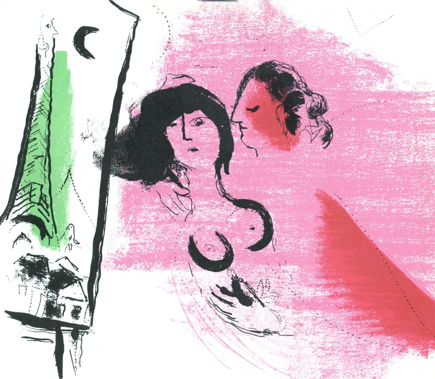 Figurative Print de Marc Chagall - La Tour Eiffel verte (Cramer 34; Mourlot 201), Chagall