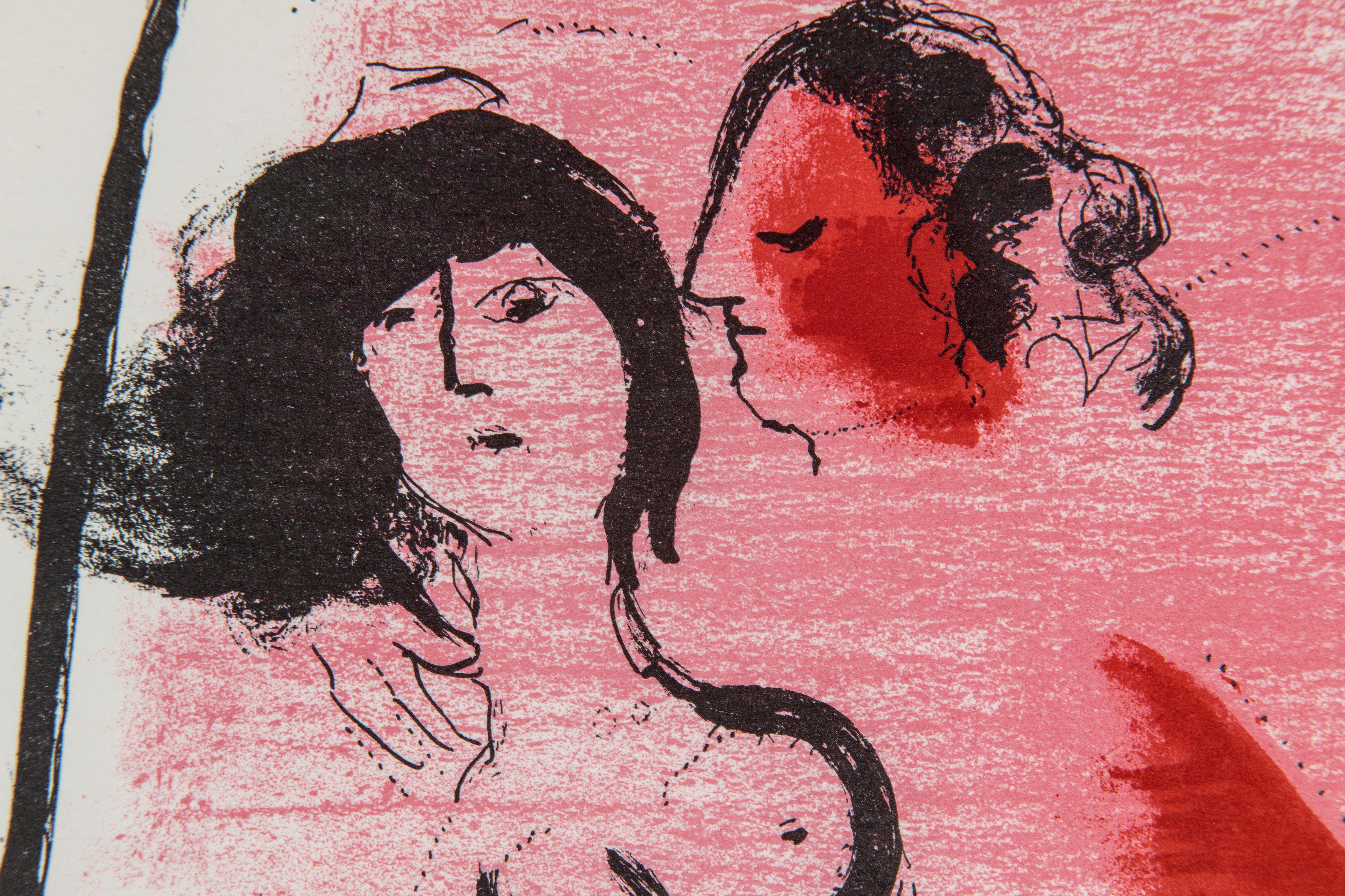 Framed 17.75 x 19 in

No. 201 in the Catalogue Raisonne of Chagall's lithographs

This lithograph was created by Chagall especially for this edition of the book 