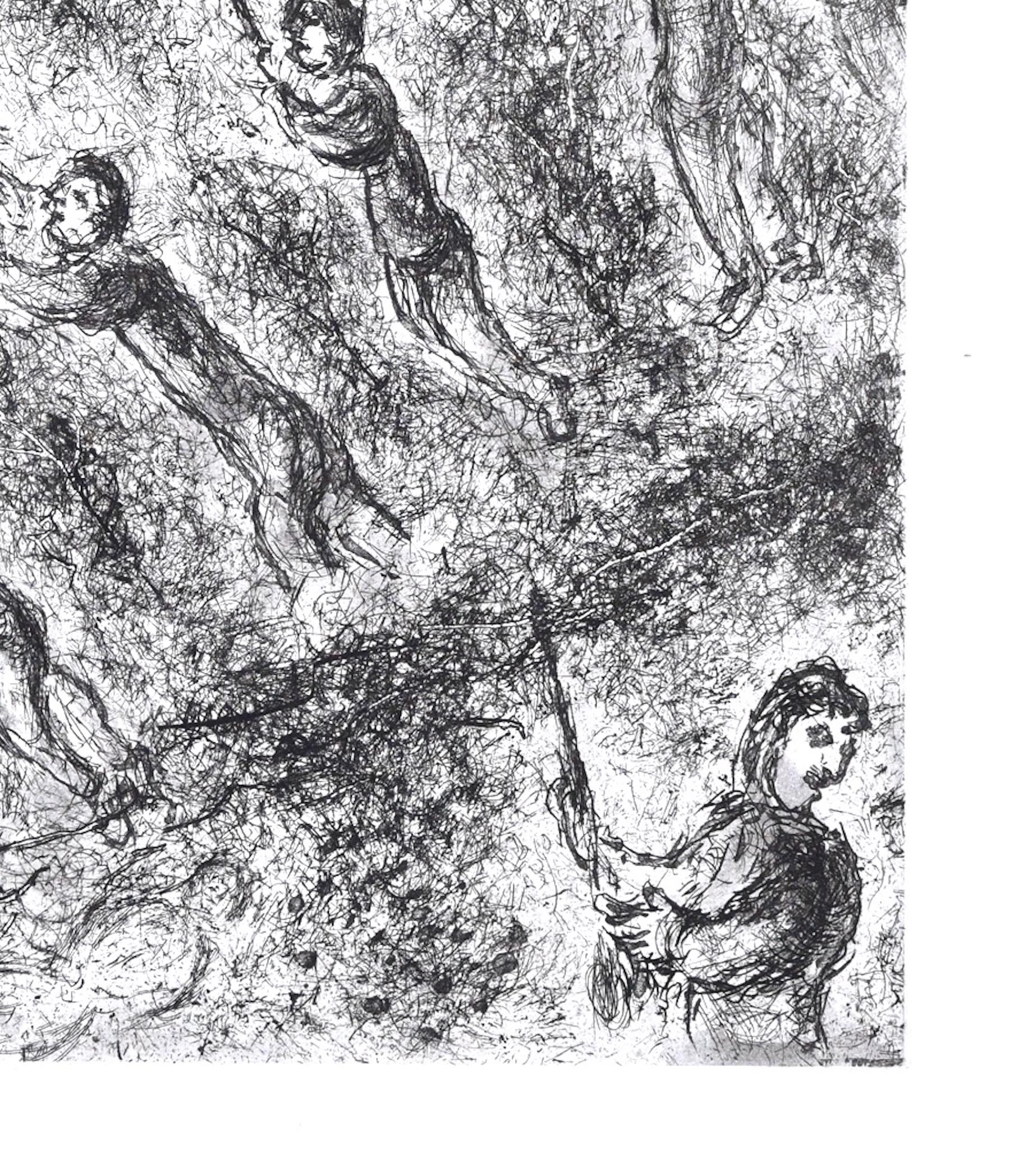 La Tranchée  - Etching by M. Chagall - 1977 - Print by Marc Chagall