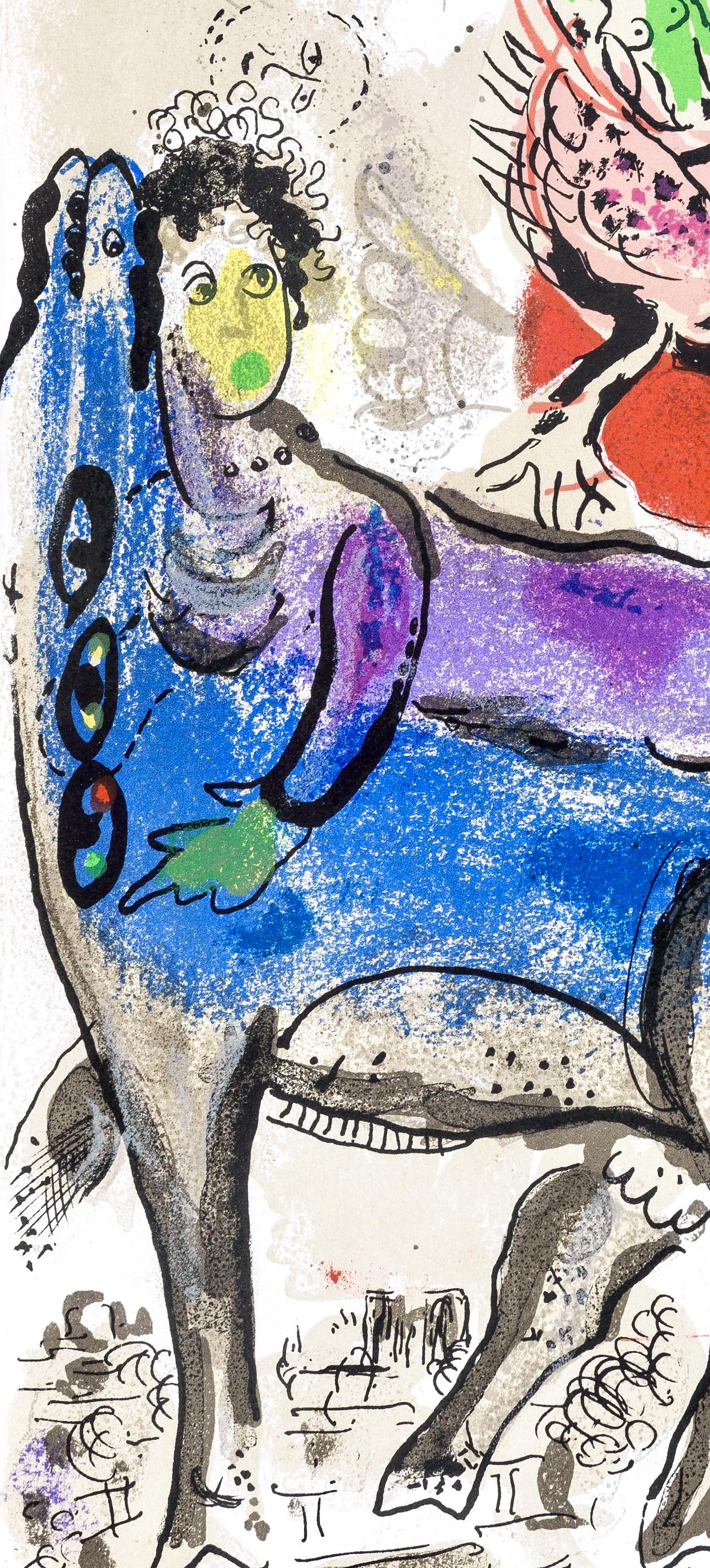 La Vache Bleue (Cramer 71; Mourlot 488), Société internationale d'art XXe siècle - Print de Marc Chagall