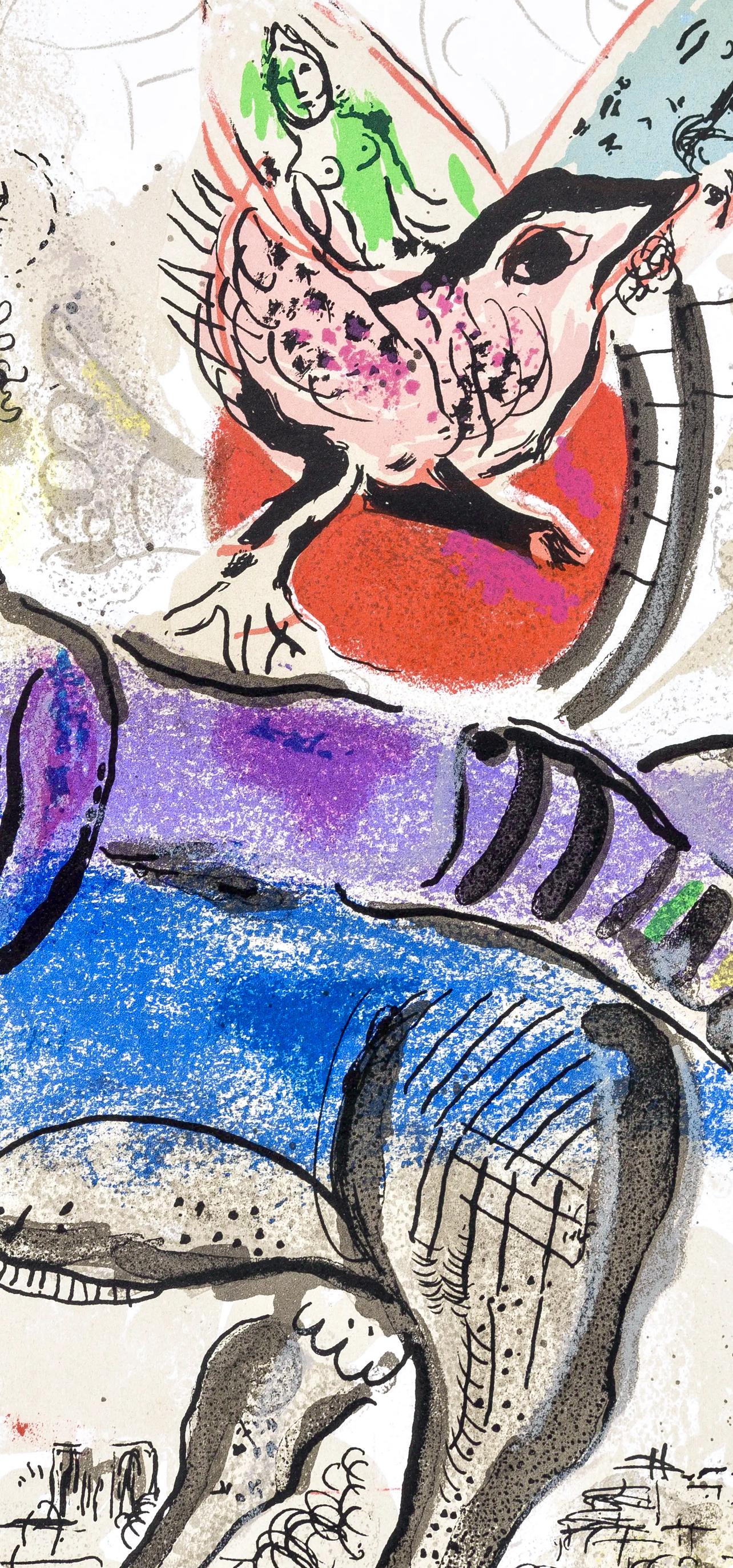 La Vache Bleue (Cramer 71; Mourlot 488), Société internationale d'art XXe siècle - Print Expresionista de Marc Chagall