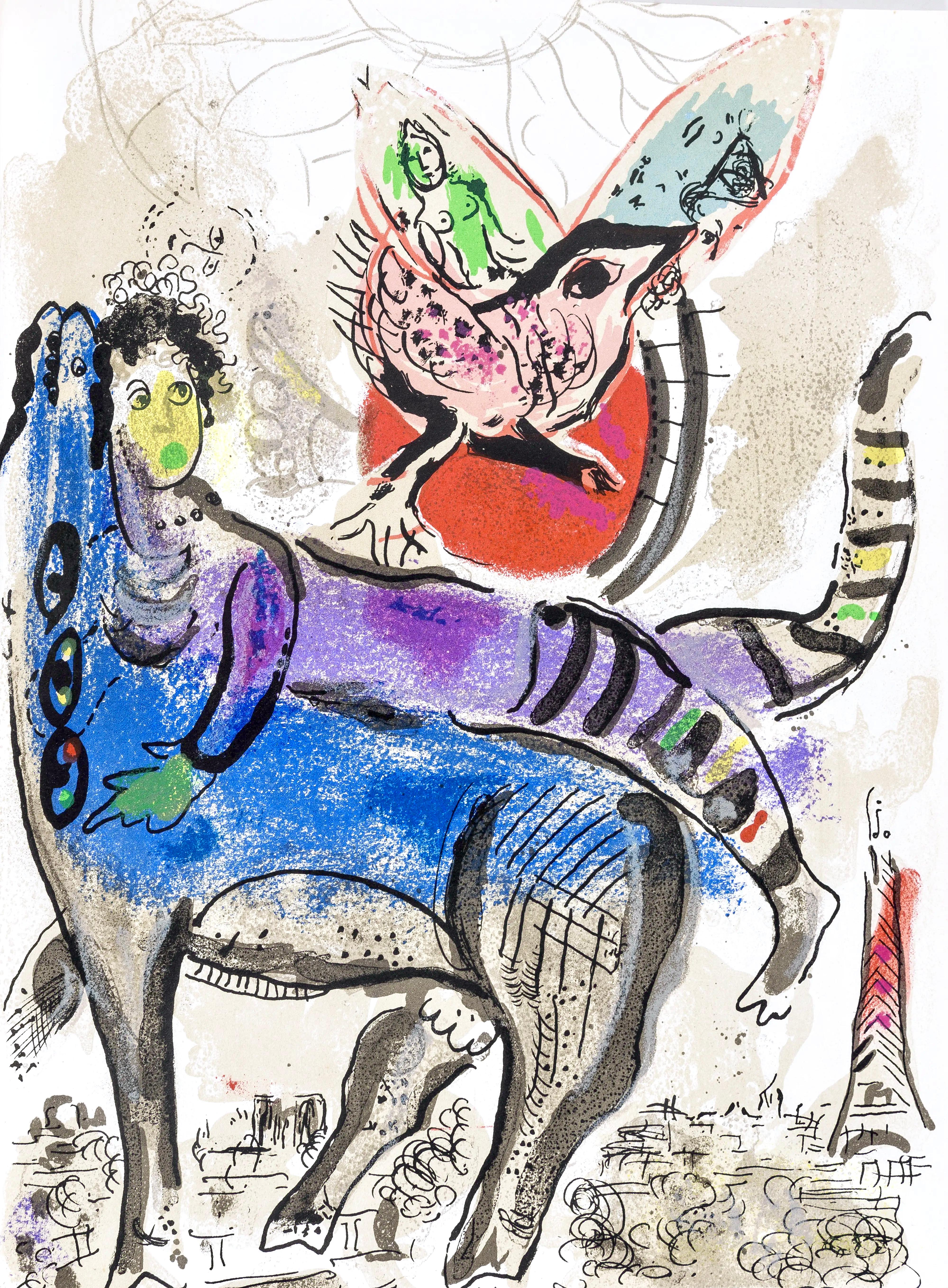 Figurative Print de Marc Chagall - La Vache Bleue (Cramer 71; Mourlot 488), Société internationale d'art XXe siècle