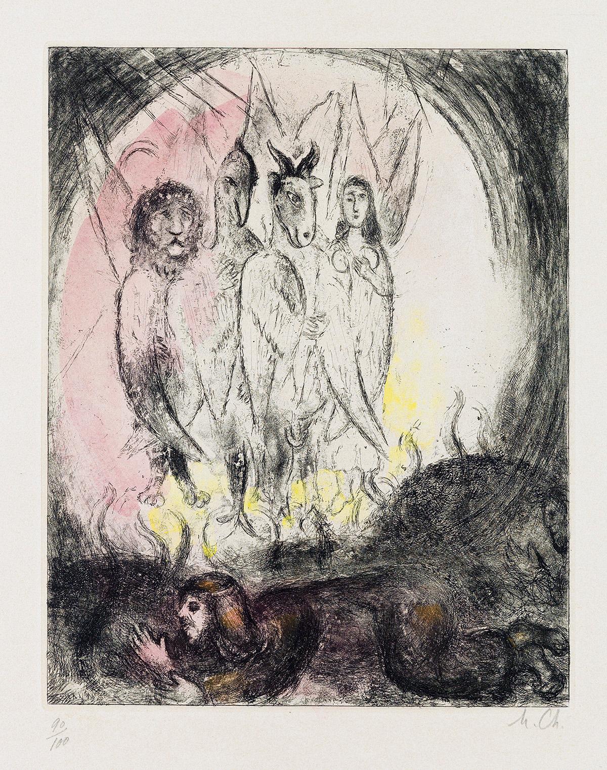 Marc Chagall Abstract Print - La Vision d'Ezechiel
