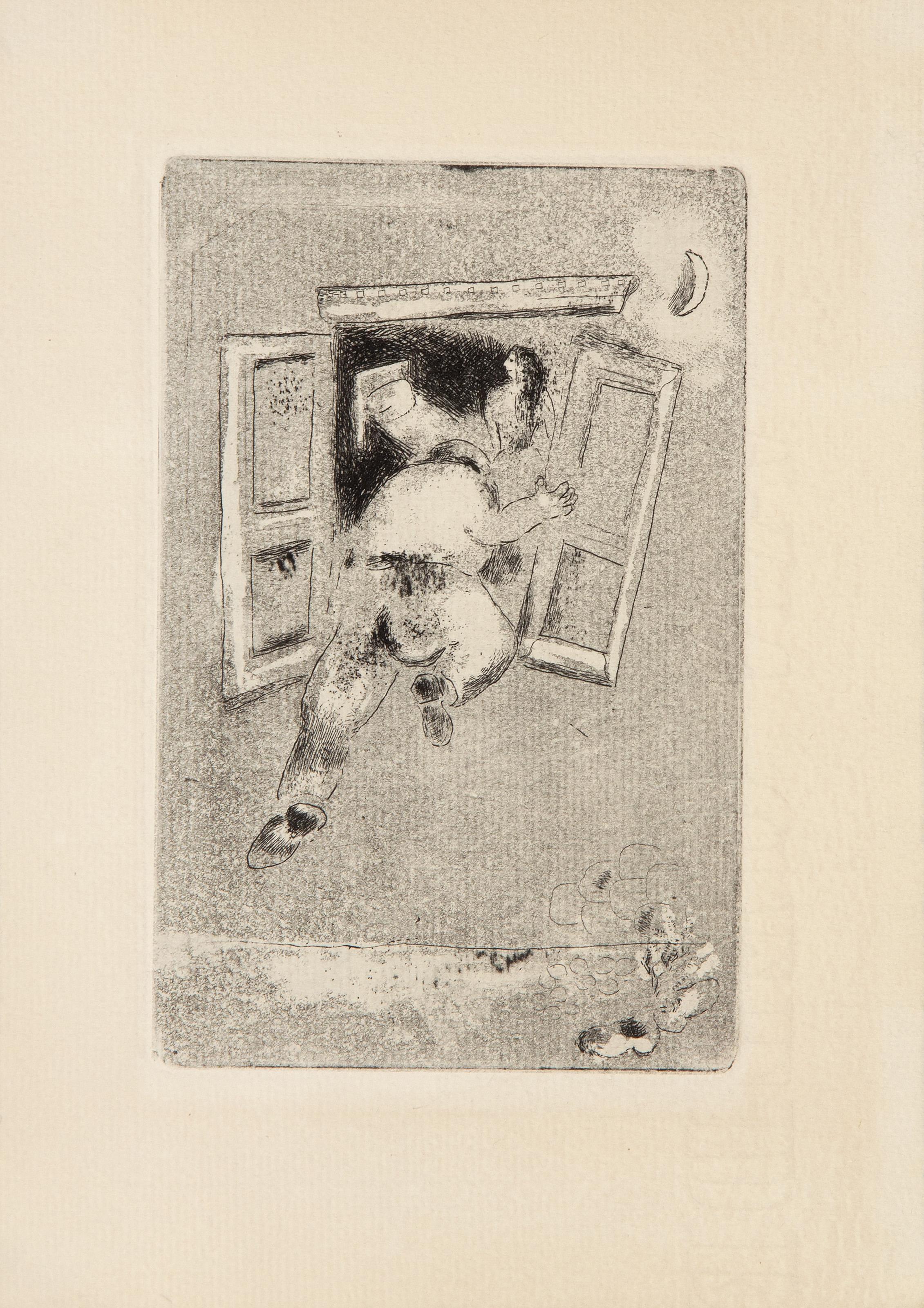 La Visite par la Fenetre, da Maternite - Acquaforte moderna di Marc Chagall in vendita 3