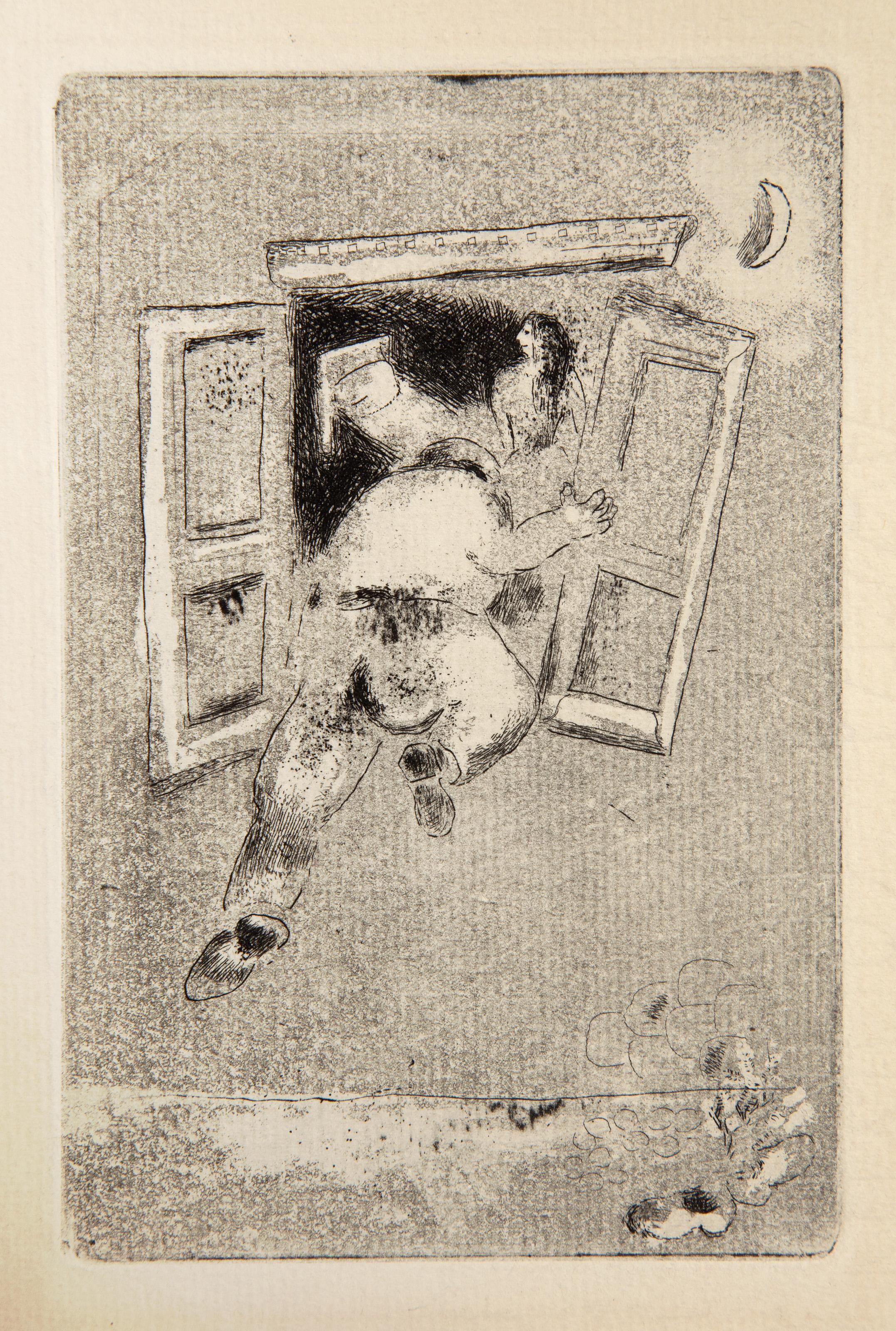 La Visite par la Fenetre, da Maternite - Acquaforte moderna di Marc Chagall