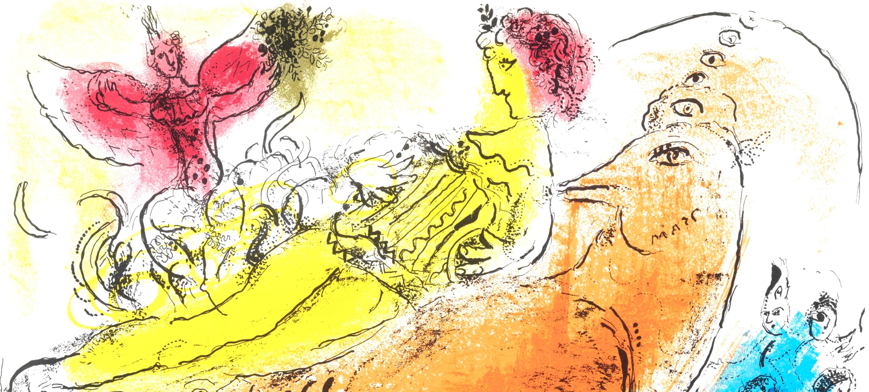 L'accordéoniste (Cramer 34; Mourlot 204), Chagall - Print di Marc Chagall