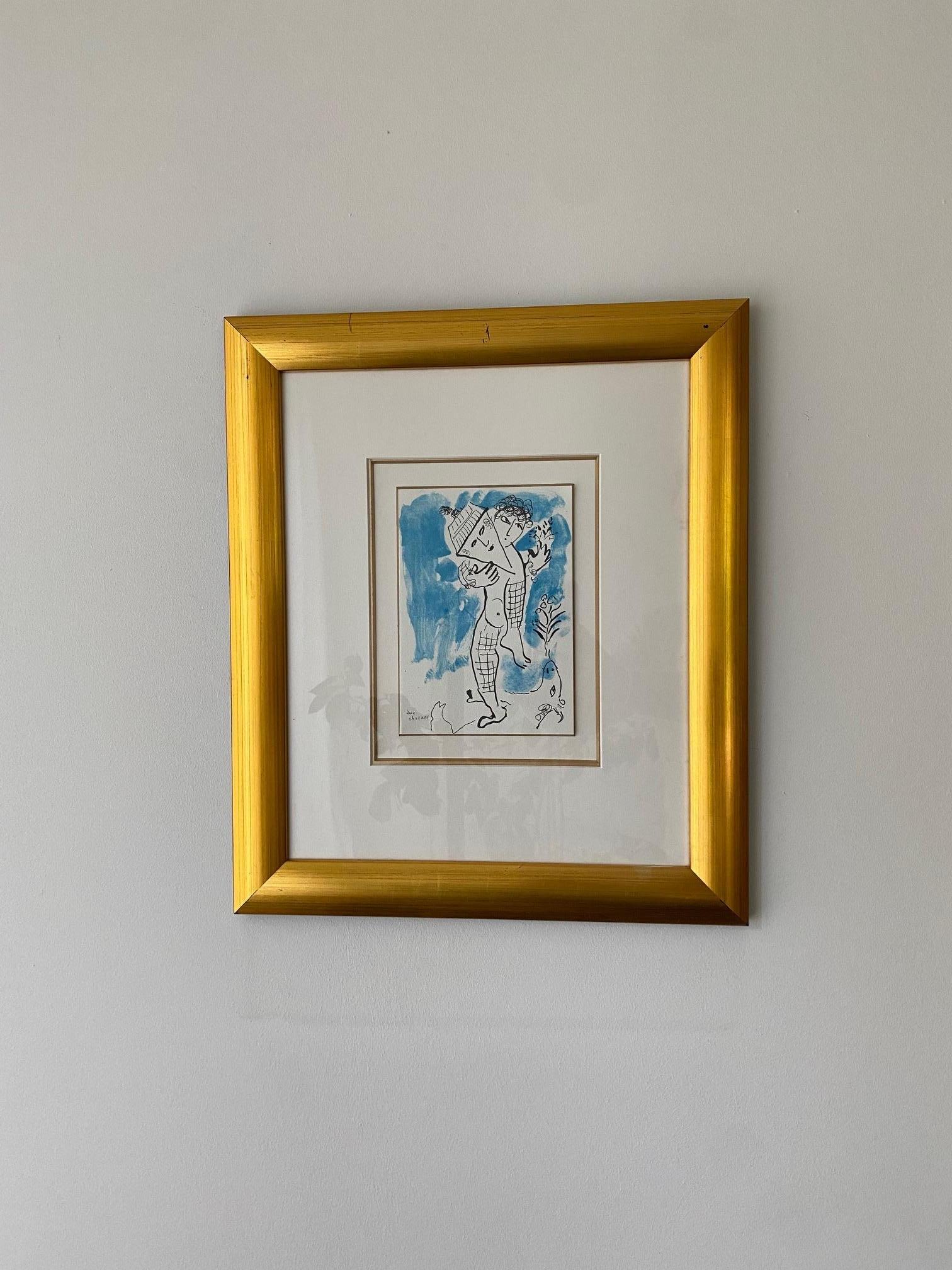 L'Acrobat - Originallithographie der Akrobatenfigur von Marc Chagall, die als Einladung an den Akrobaten eingeladen wurde 7