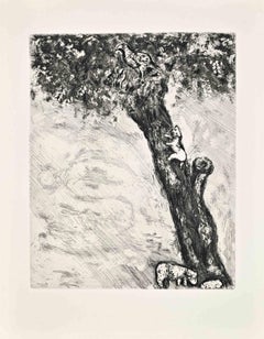L'Aigle et la Laie et la Chatte - Etching by Marc Chagall - 1952