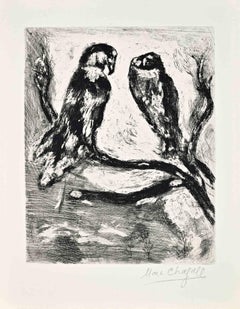 L'Aigle et le Hibou (The Eagle and the Owl) - Etching by Marc Chagall - 1952