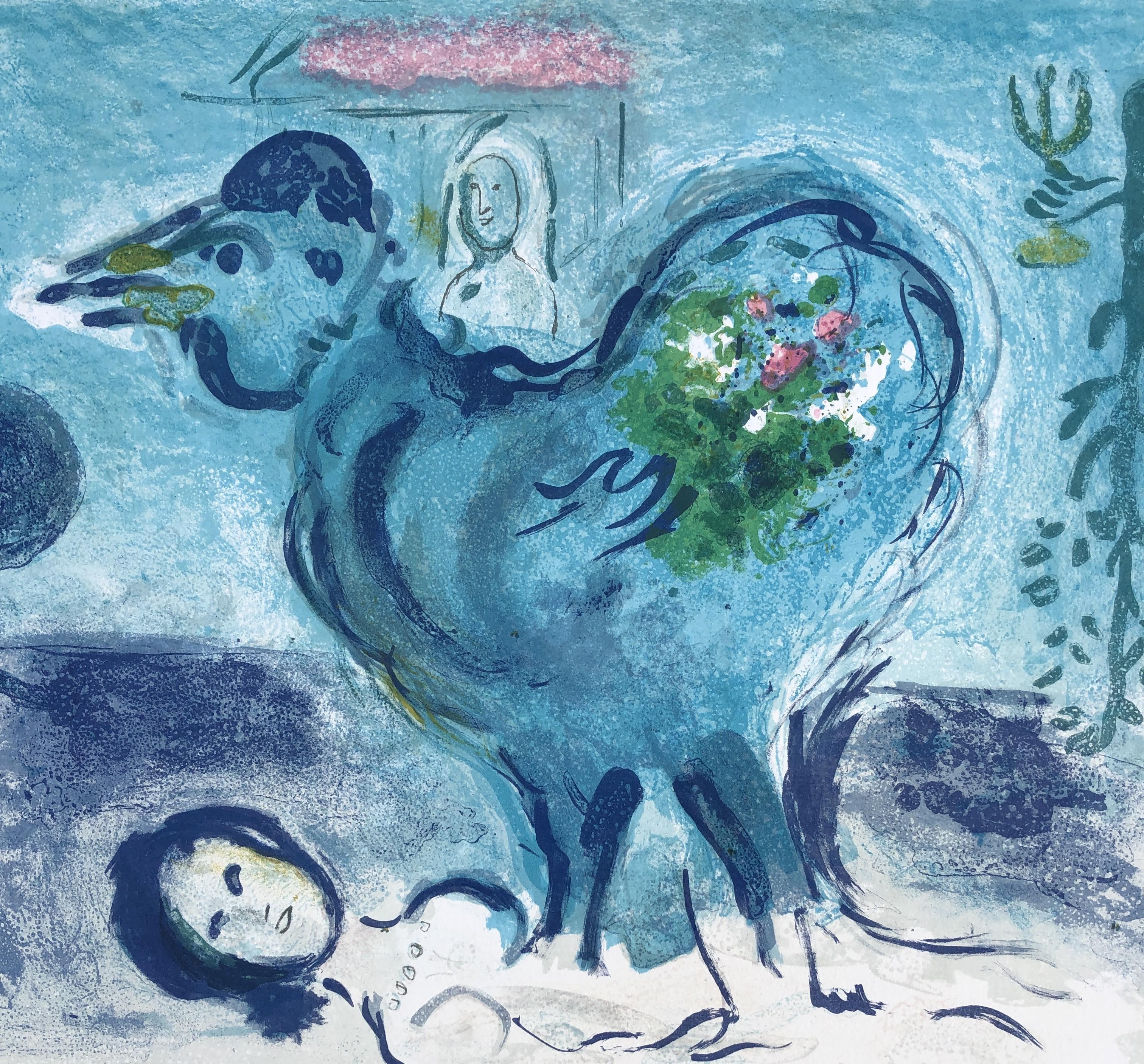 Marc CHAGALL
Landscape with rooster (Paysage au coq)

Original lithograph, 1958
Handsigned in pencil
Published by Maeght, Paris
Annotated 