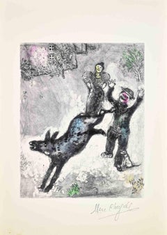 L'Ane et le Chien (The Ass and the Dog) - Etching by Marc Chagall - 1952