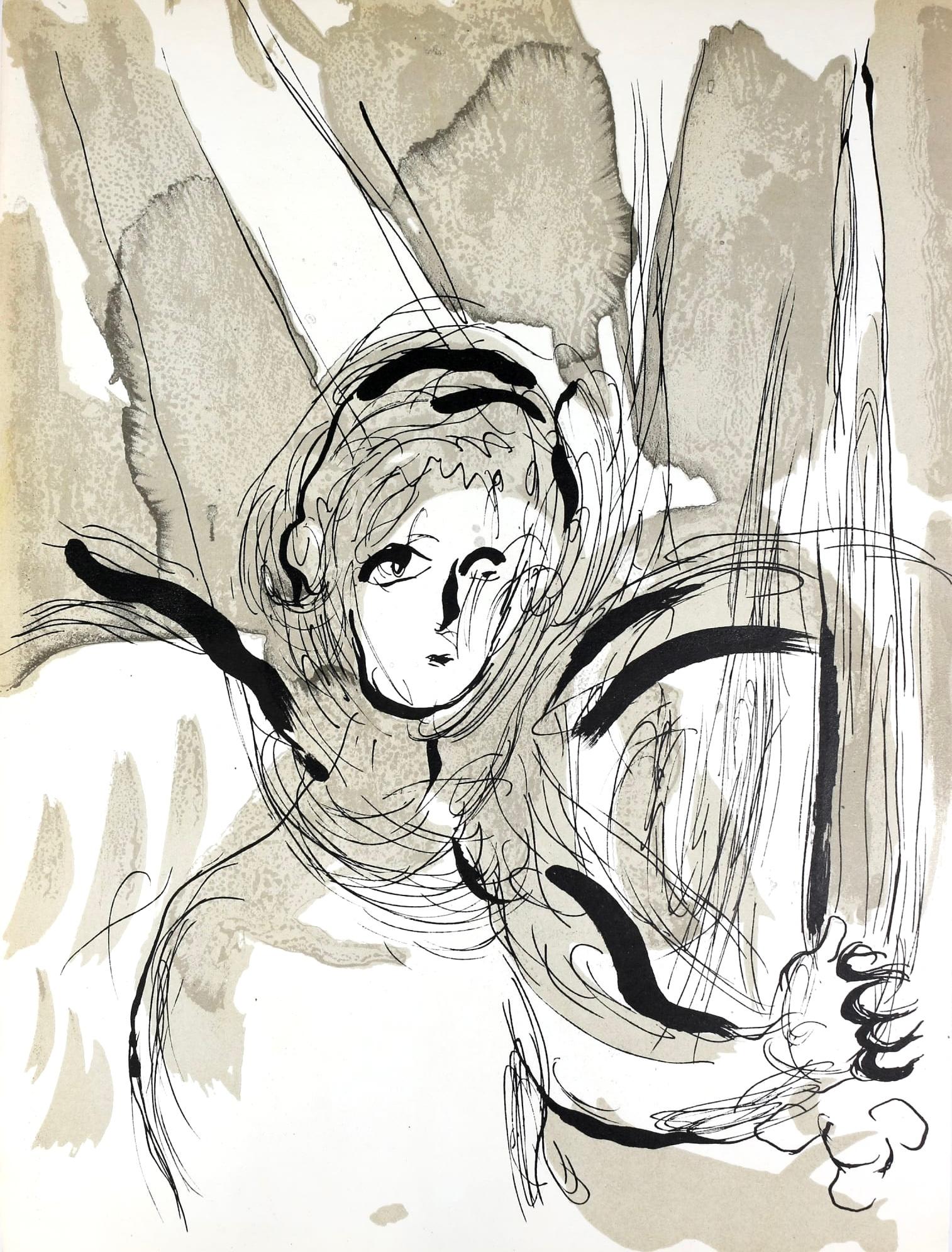 L'ange à l'épée (Mourlot 117-46; Cramer 25), Marc Chagall, Dessins Pour La Bible