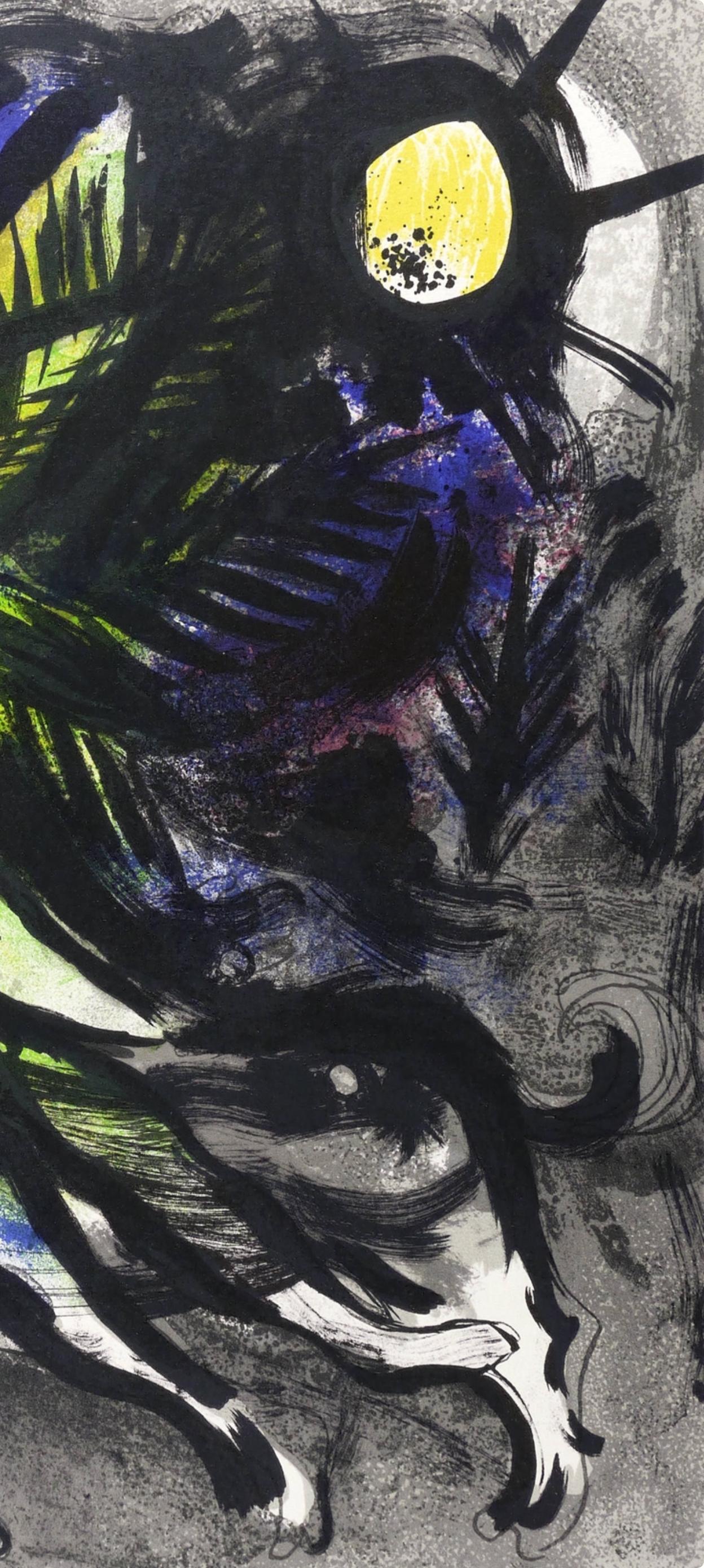 L'Ange (Cramer 43; Mourlot 288), The Lithographs of Chagall - Black Landscape Print by Marc Chagall