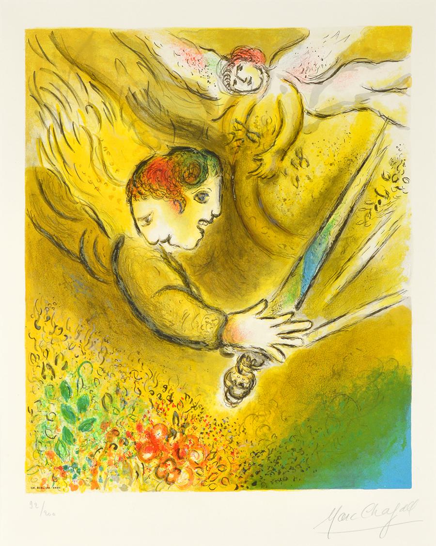 Marc Chagall Figurative Print - L’ange du jugement (The Angel of Judgment), 1974
