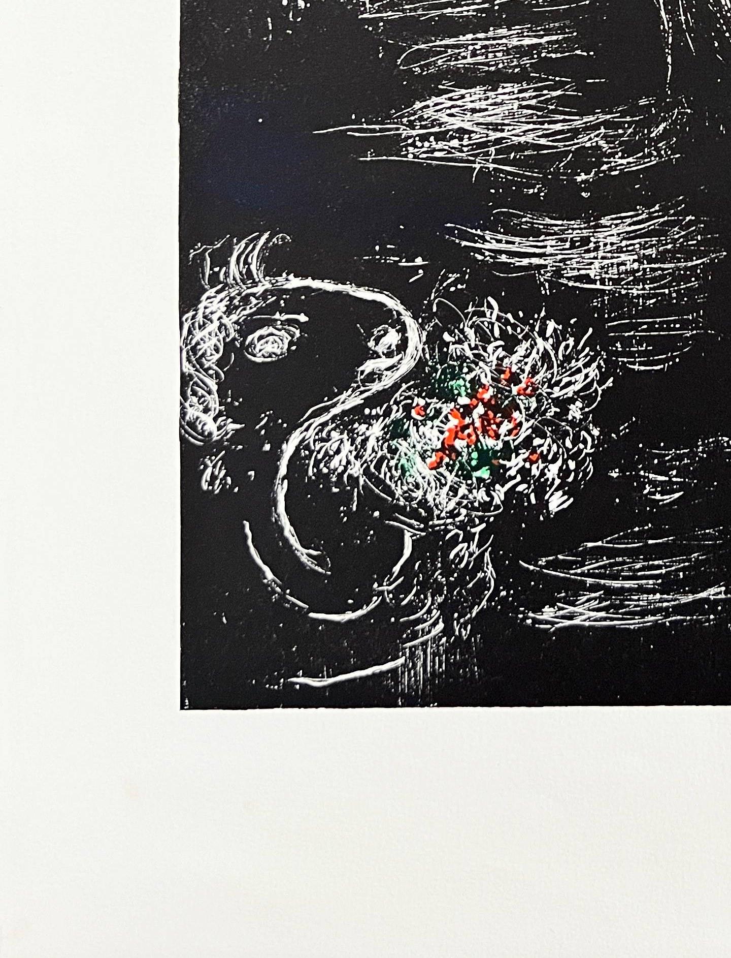 L'Arbre Vert aux Amoureux - Black Print by Marc Chagall