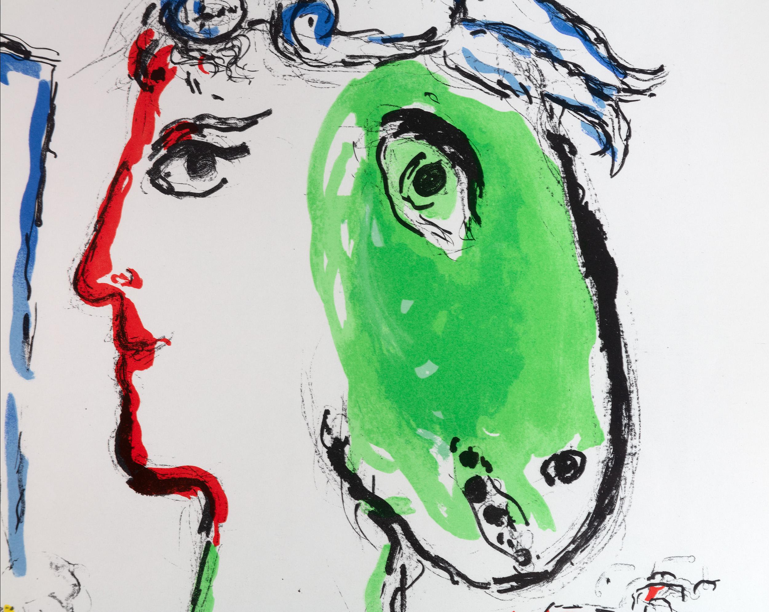 « L'Artist Phoenix Poster », une affiche de lithographie colorée originale de Marc Chagall en vente 4