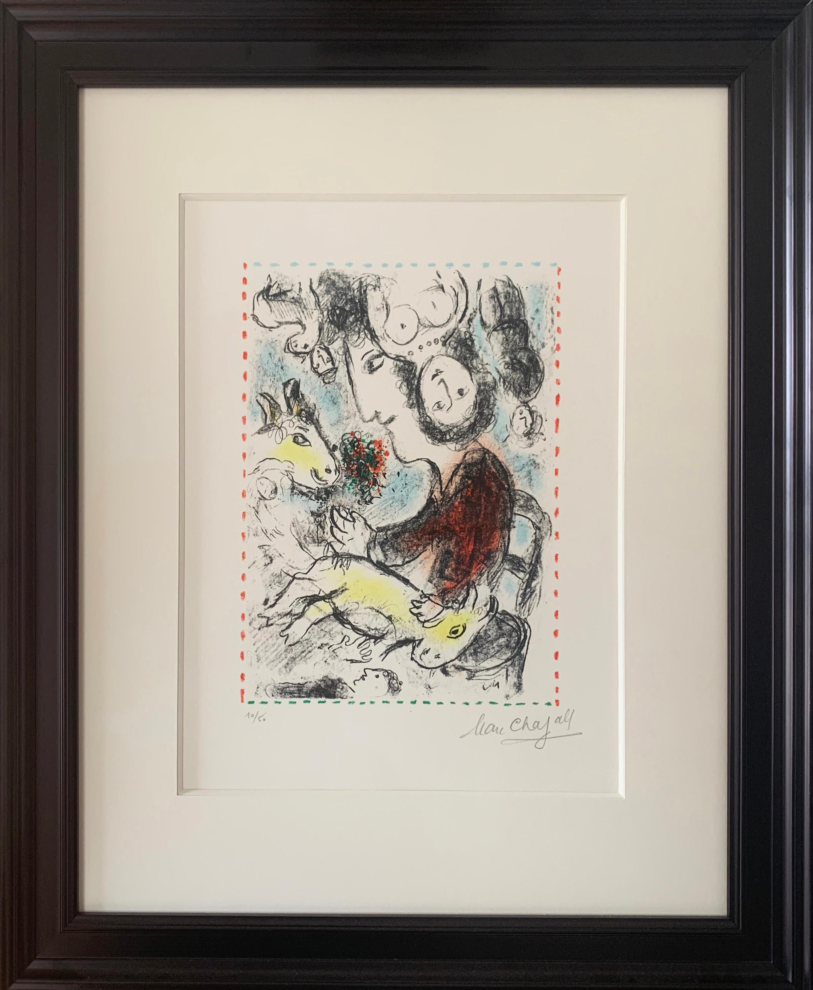 L'artiste à la chèvre - Print by Marc Chagall