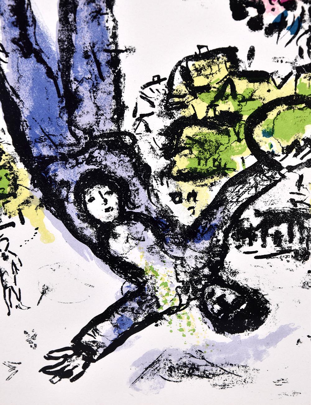 Le Bouquet de l'Artiste, cover of Derrière le Miroir - Gray Figurative Print by Marc Chagall
