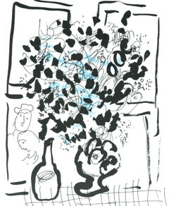 Le bouquet noir et bleu (Cramer 34 ; Mourlot 202), Chagall