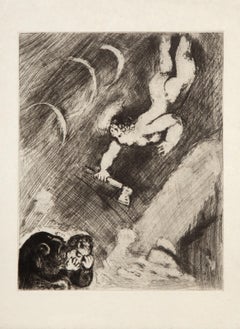 Vintage Le Bucheron et Mercure, Etching by Marc Chagall