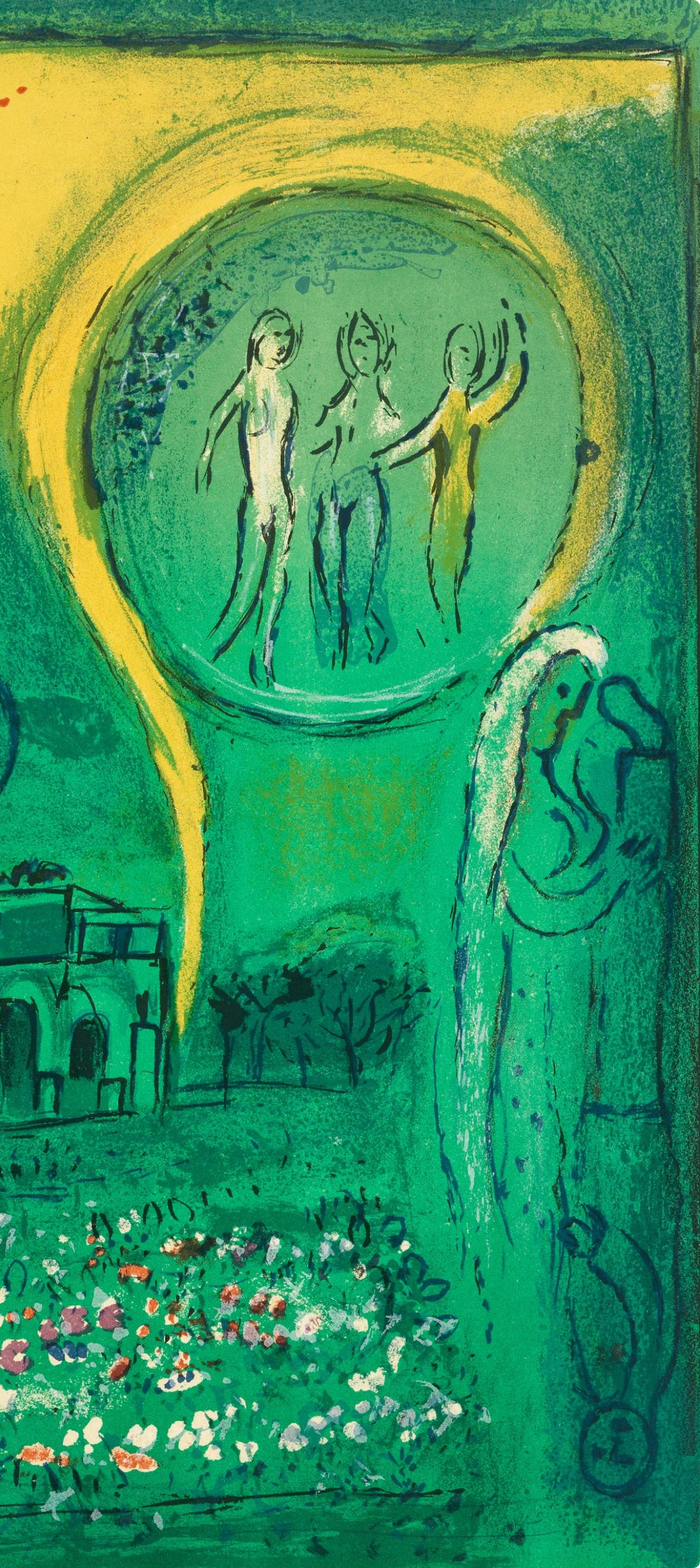 Le Carrousel du Louvre (Cramer 24; Mourlot 103), Derrière le miroir - Print de Marc Chagall
