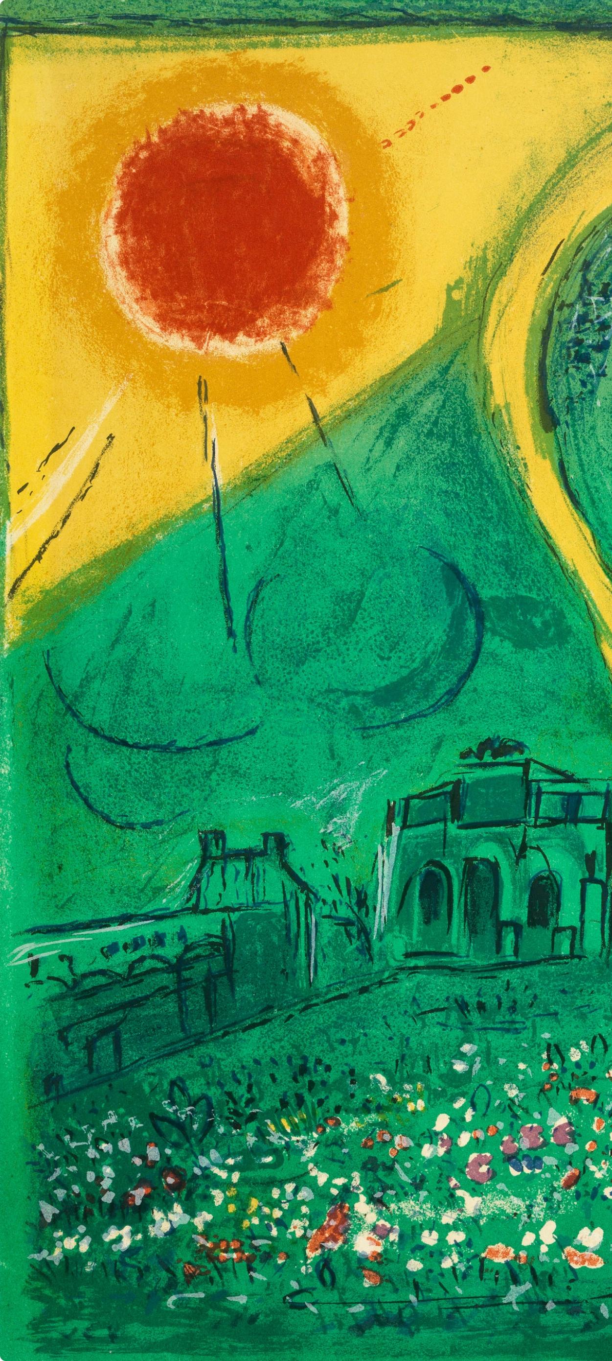 Le Carrousel du Louvre (Cramer 24; Mourlot 103), Derrière le miroir - Print Expresionista de Marc Chagall