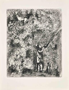 Le Cerf et la Vigne - Radierung von Marc Chagall - 1952