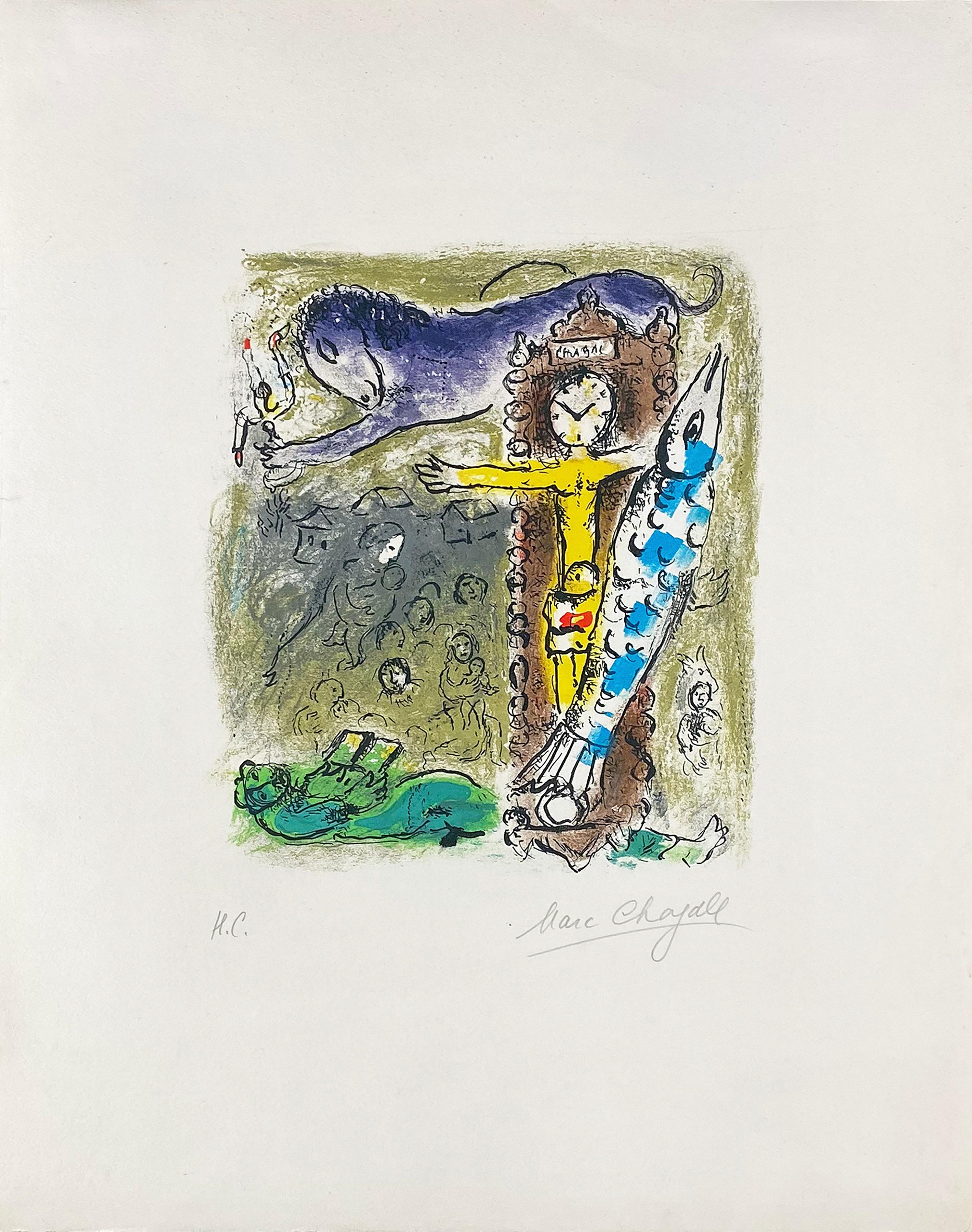 Le Christ à l'Horloge, Paris - Moderne Print par Marc Chagall