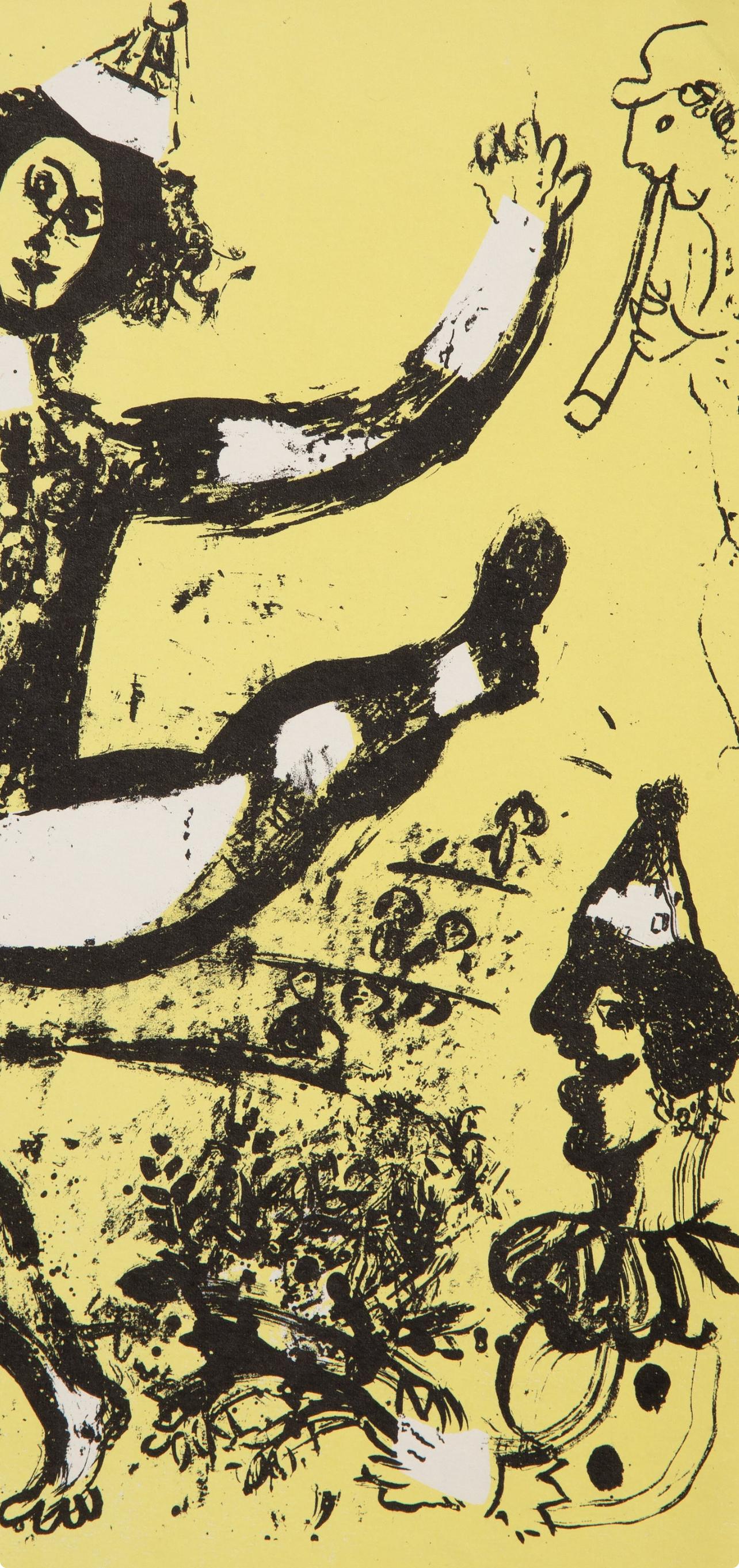 Le Cirque (Cramer 43 ; Mourlot 289), Les lithographies de Chagall - Jaune Landscape Print par Marc Chagall