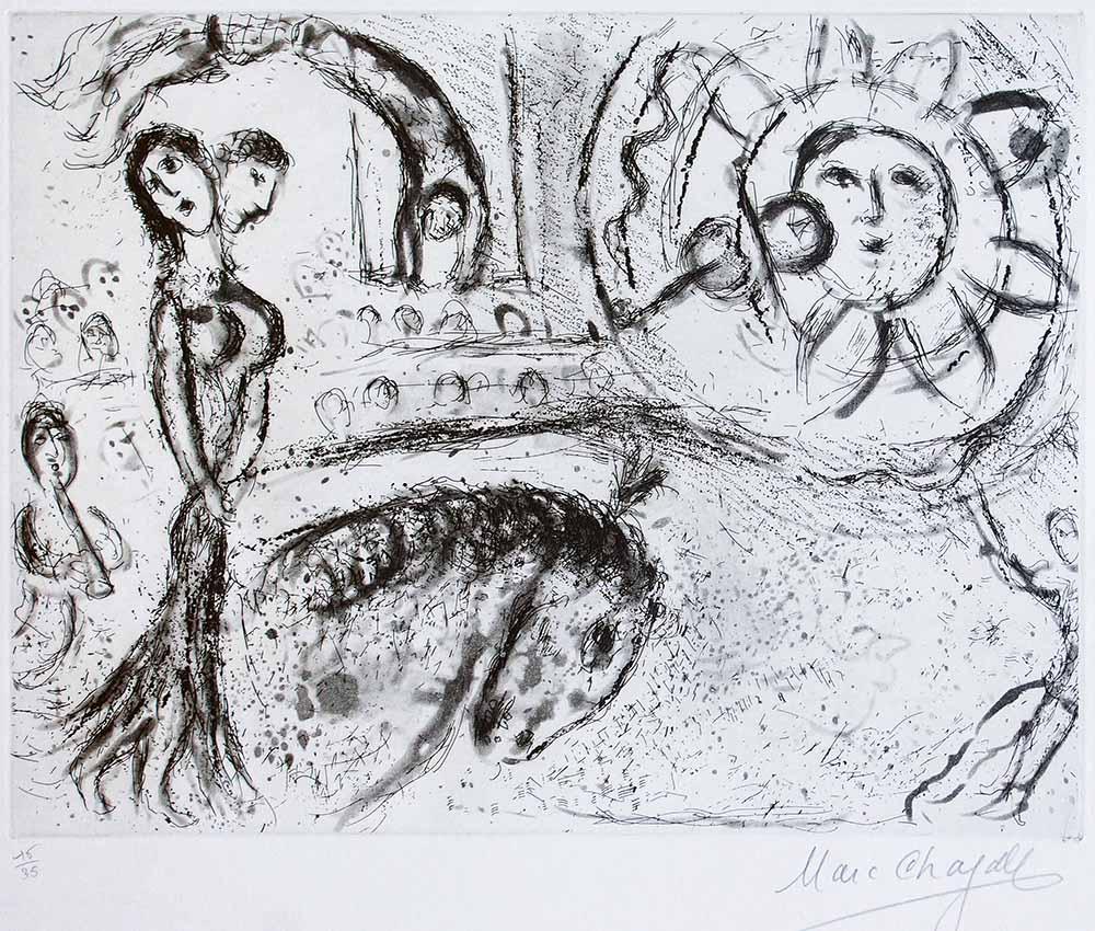 Etching and aquatint on Japan paper.
Hand Signed and numbered. Edition of 16/35 prints. 
Excellent condition.

Ref. Cramer, The Illustrated Books,, no. 2.
