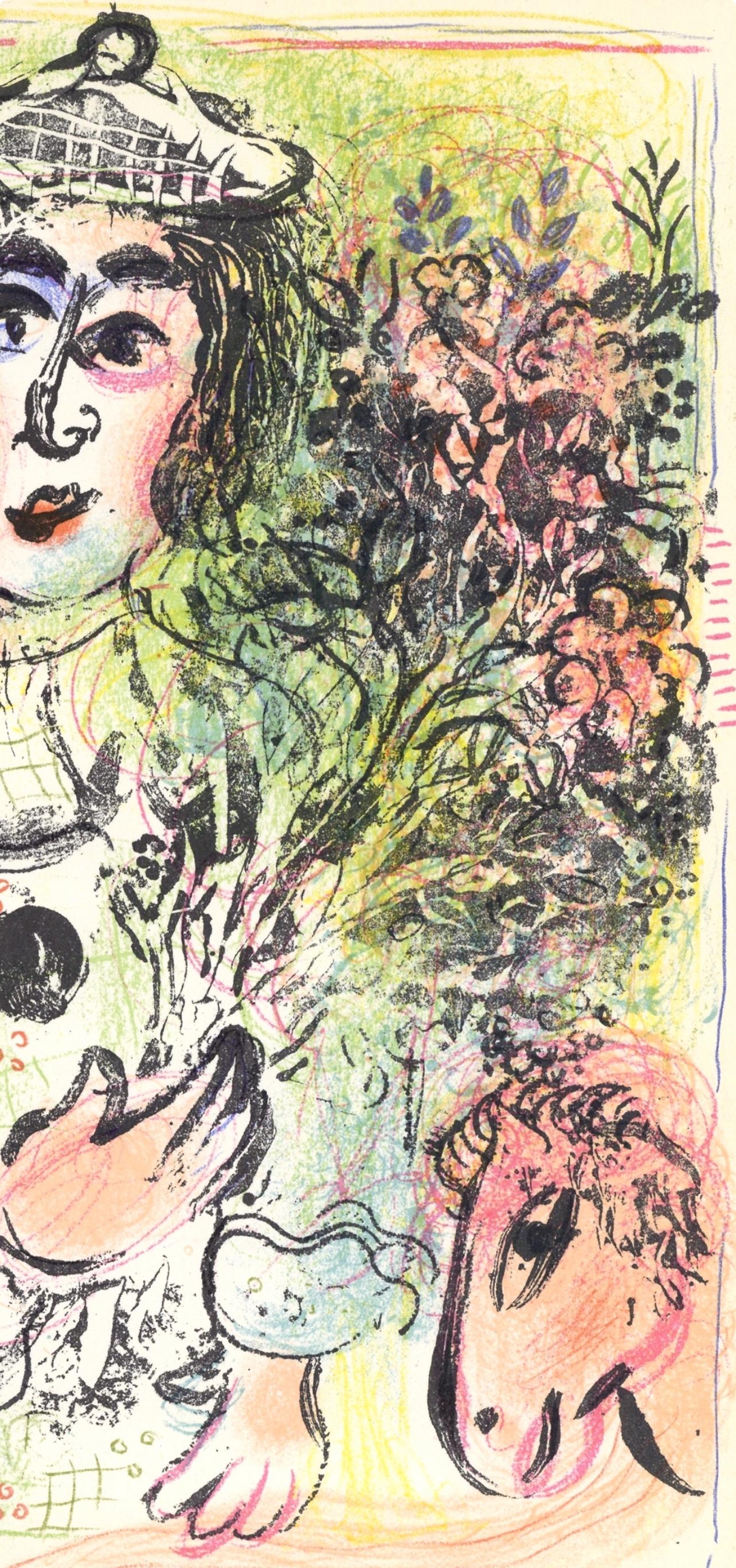 Le Clown Fleuri (Cramer 56; Mourlot 399), Las litografías de Chagall - Print Expresionista de Marc Chagall