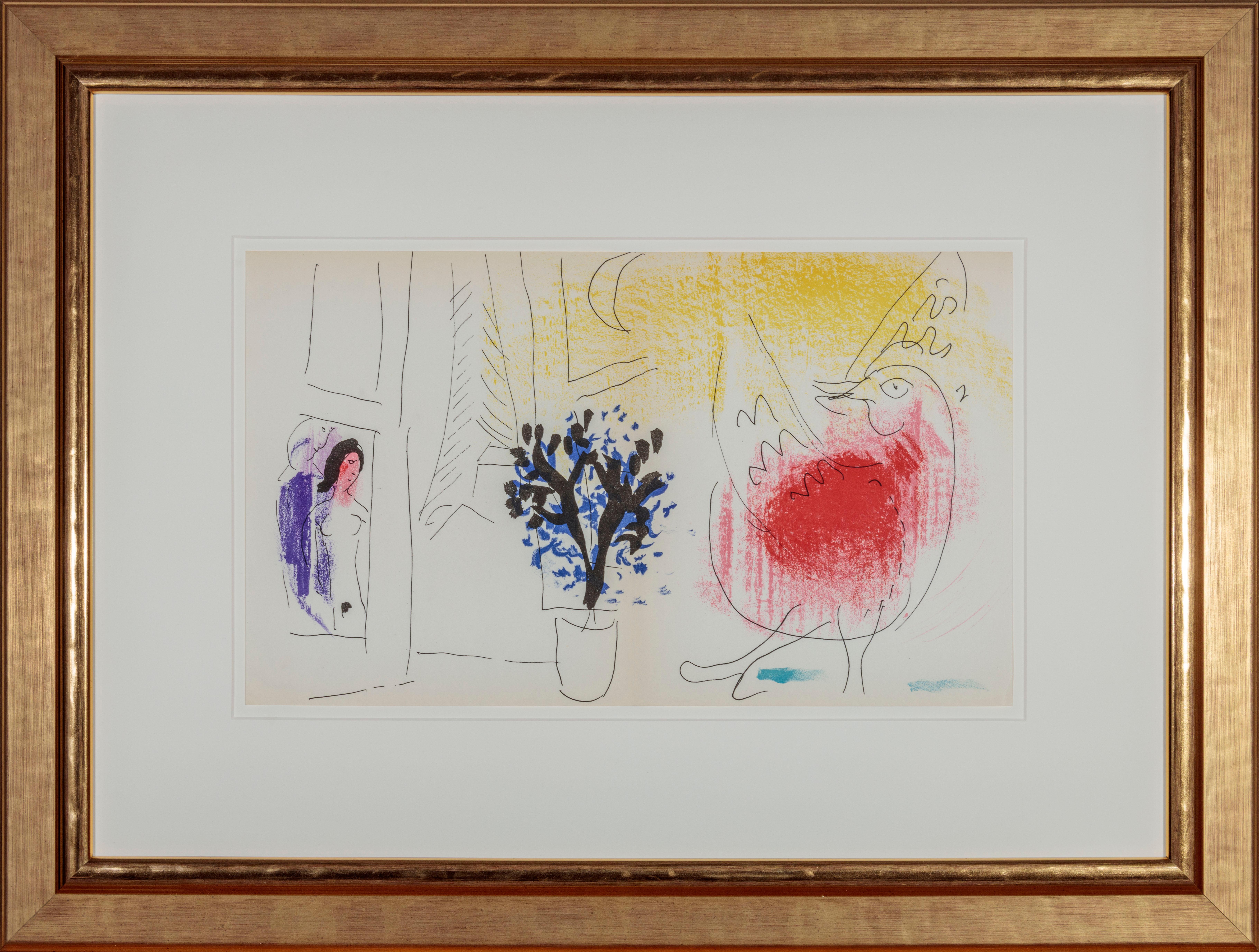 Le Coq rouge (The red rooster) - Print by Marc Chagall