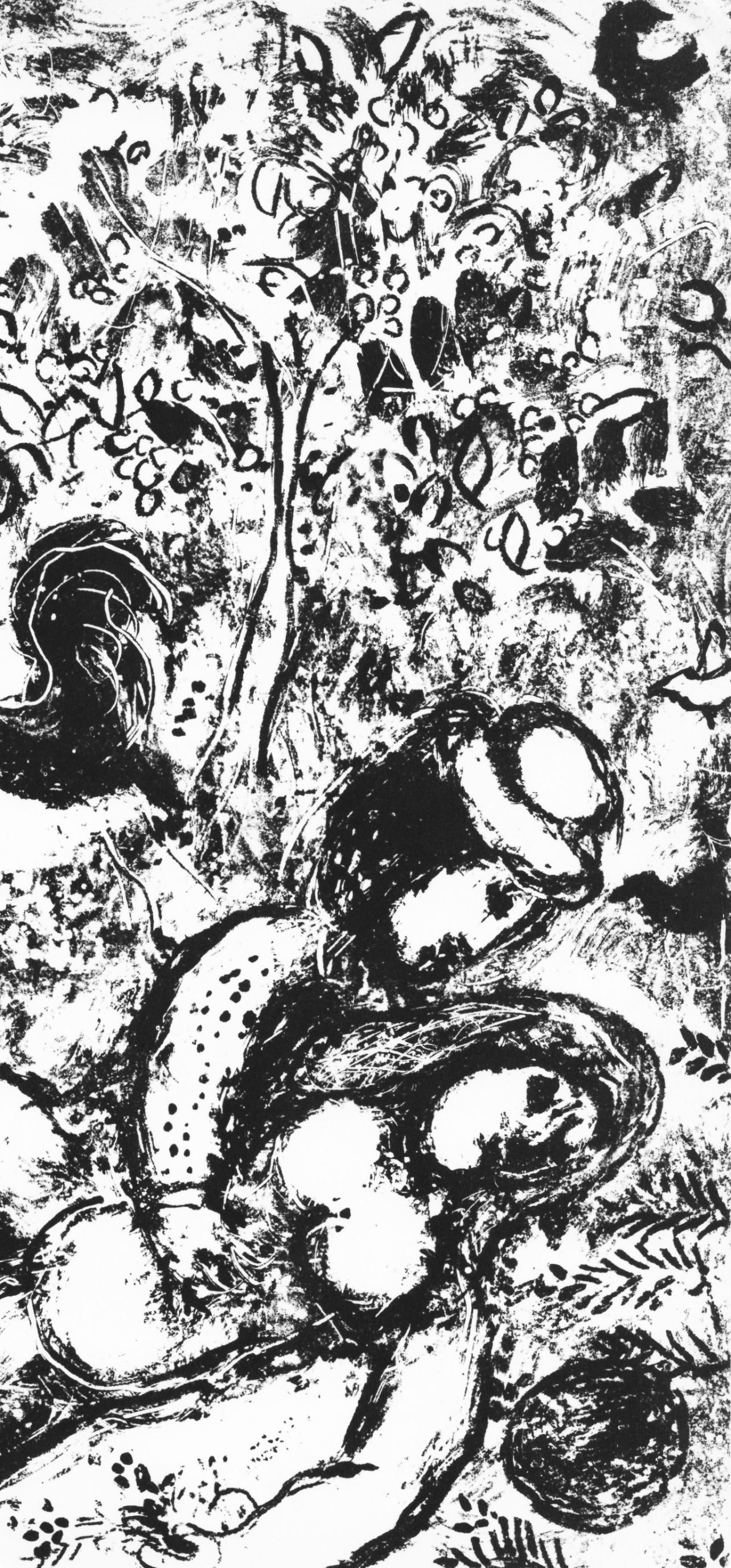 Le couple à l'arbre (Cramer 56 ; Mourlot 397), Les lithographies de Chagall - Print de Marc Chagall