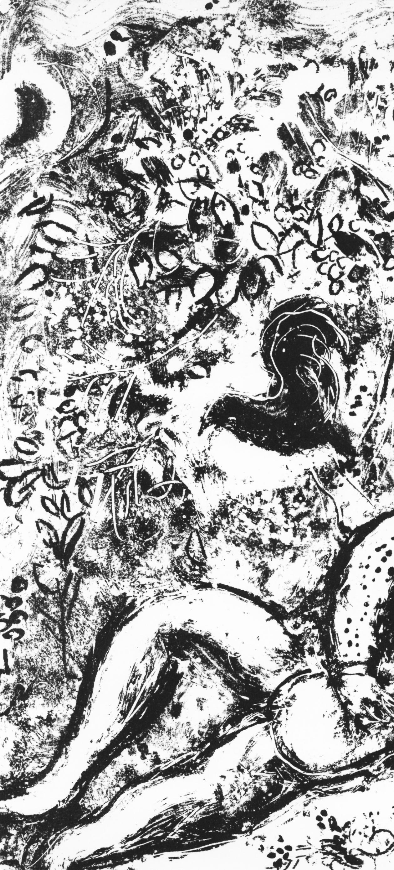 Le couple à l'arbre (Cramer 56 ; Mourlot 397), Les lithographies de Chagall - Gris Landscape Print par Marc Chagall